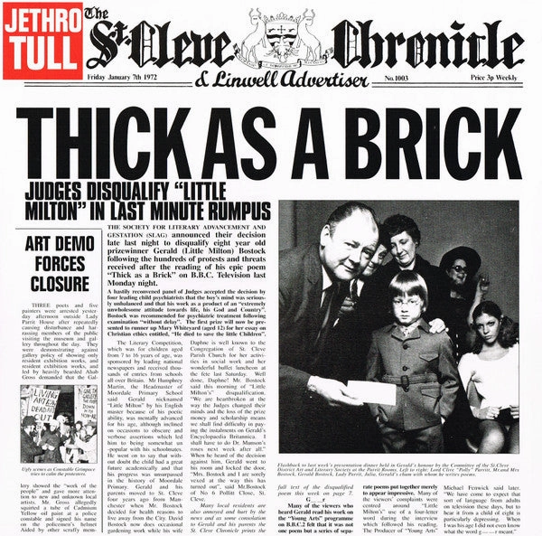 Thick As A Brick-Jethro Tull  (Arrives in 4 days ) hi-fi amp for vinyl,hi-fi class A tube amp,hi-fi amp with phono input
