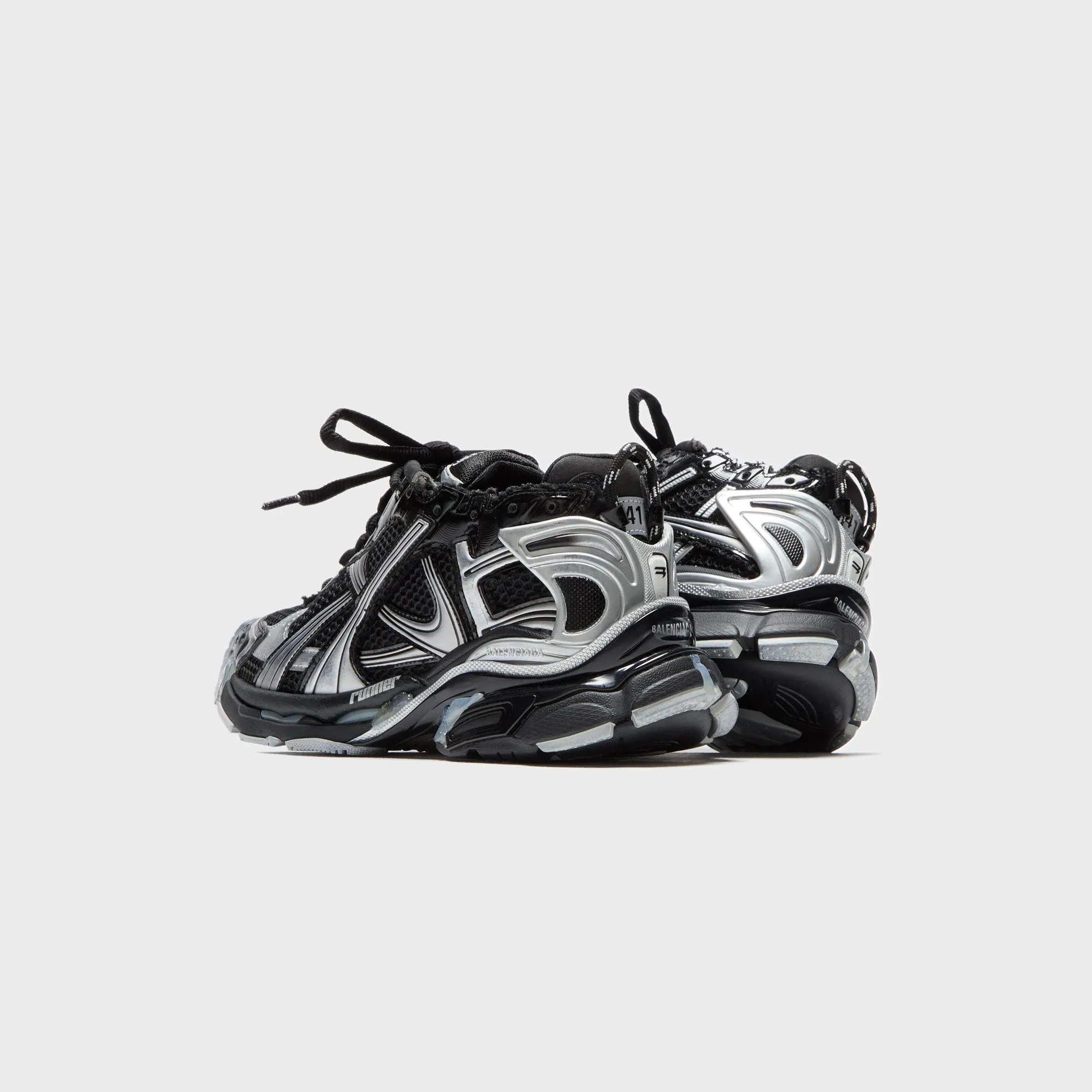 Flexible Upper Strategy Easy To Clean Surface Treatment Feature Balenciaga Runner - Black / Silver