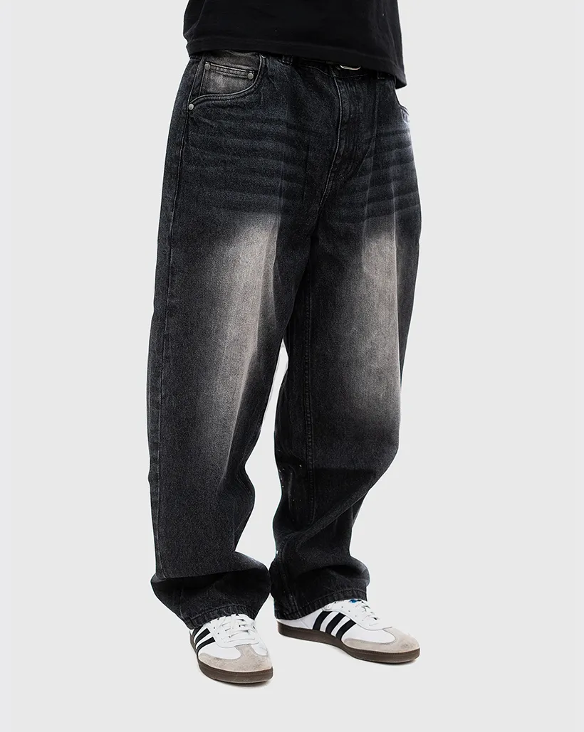 Dime Classic Baggy Denim Pants - Sandblasted Black Supportive Sleeve Seam Anti - fog