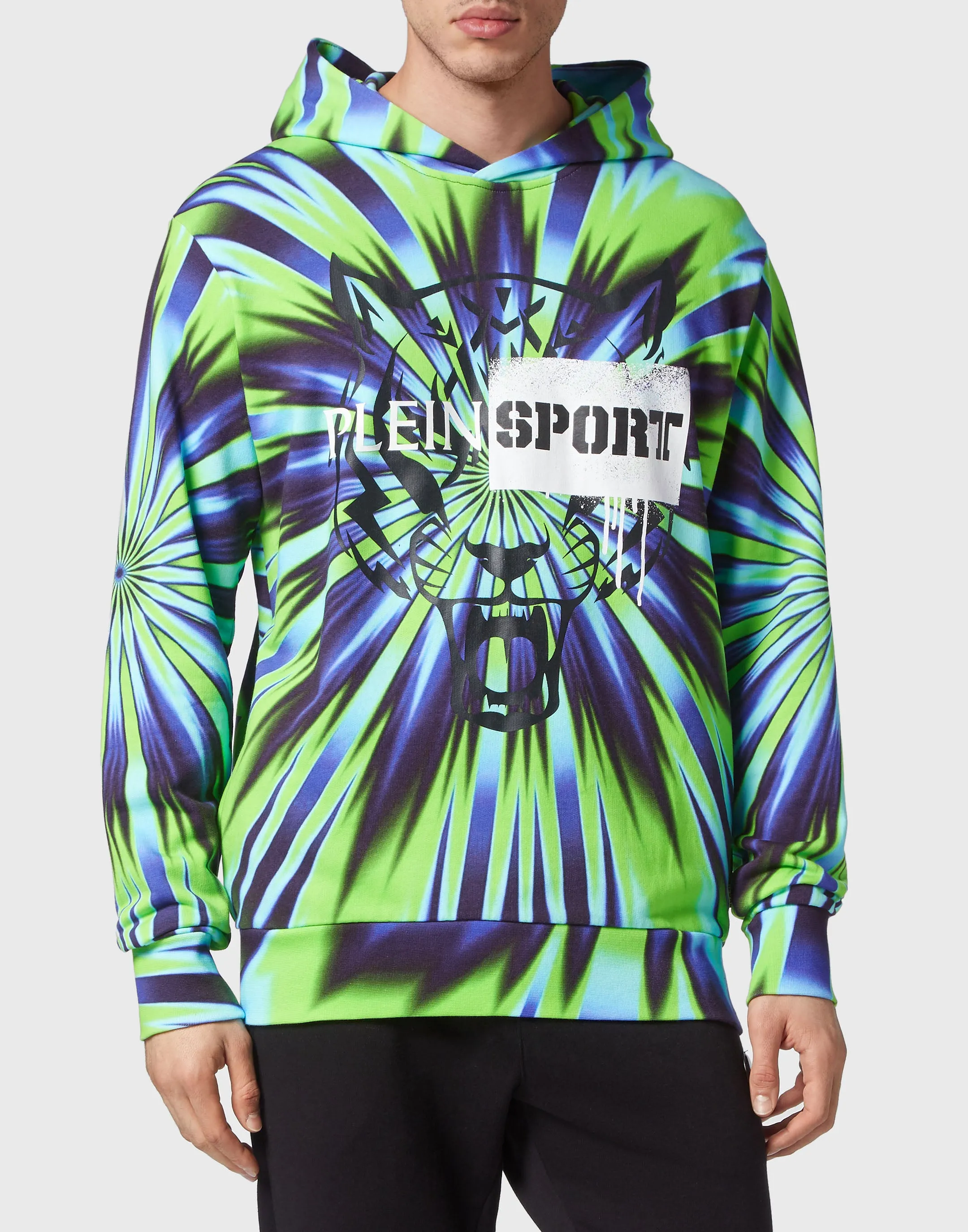 Pull à capuche tie-dye Tigre
