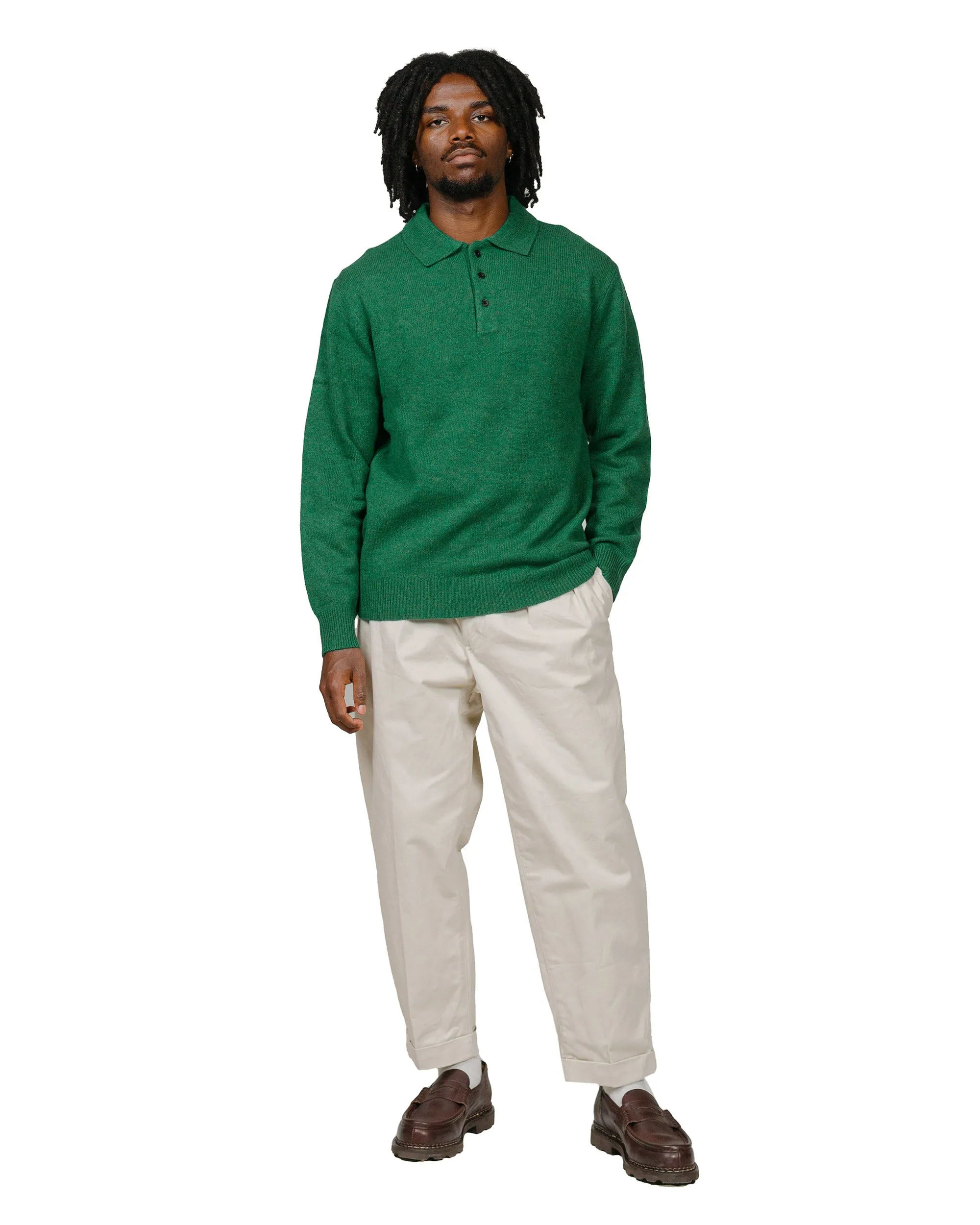 Beams Plus 2Pleats Twill Cement Non - Slip Backing