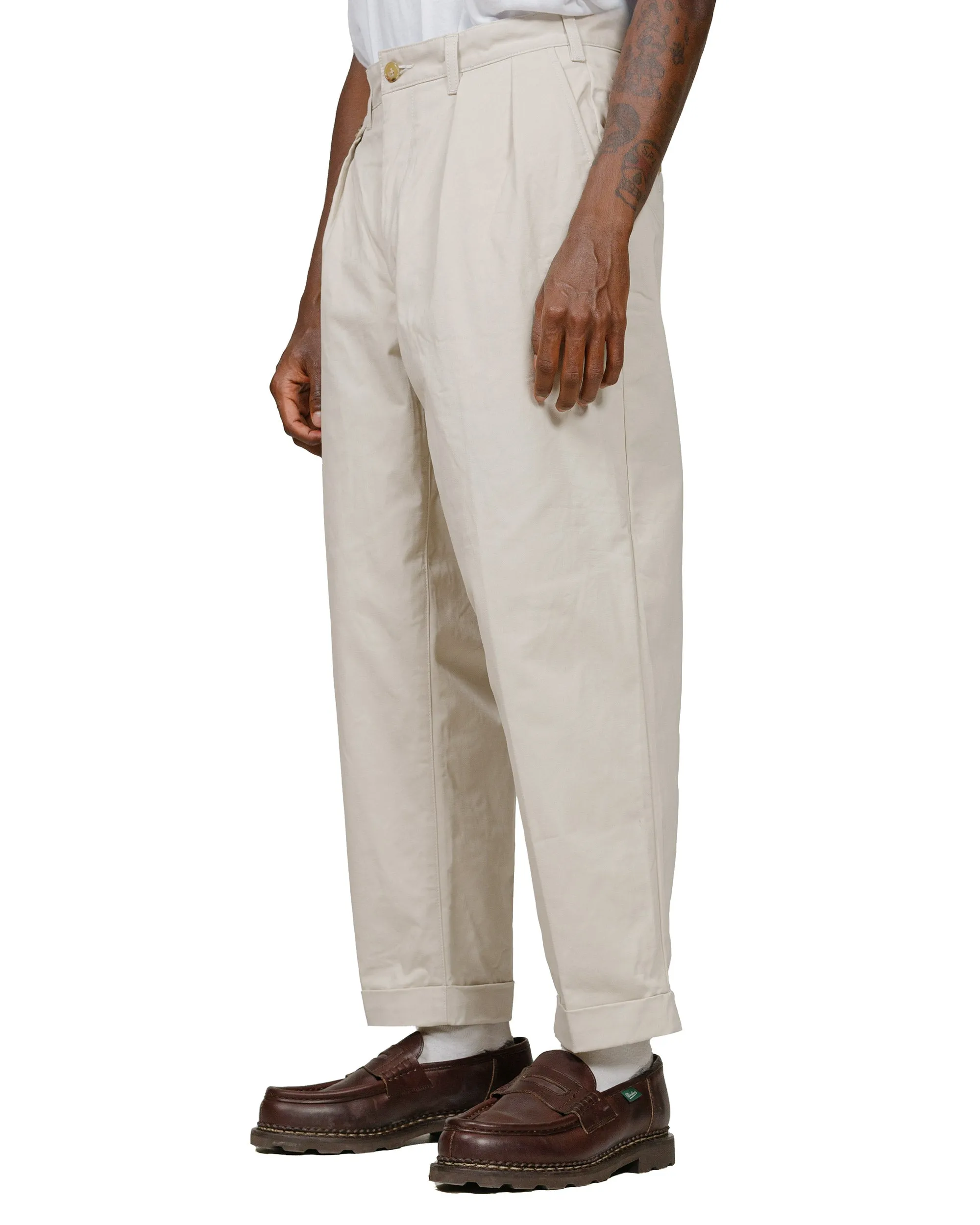 Surely Linen Blend Fabric Beams Plus 2Pleats Twill Cement