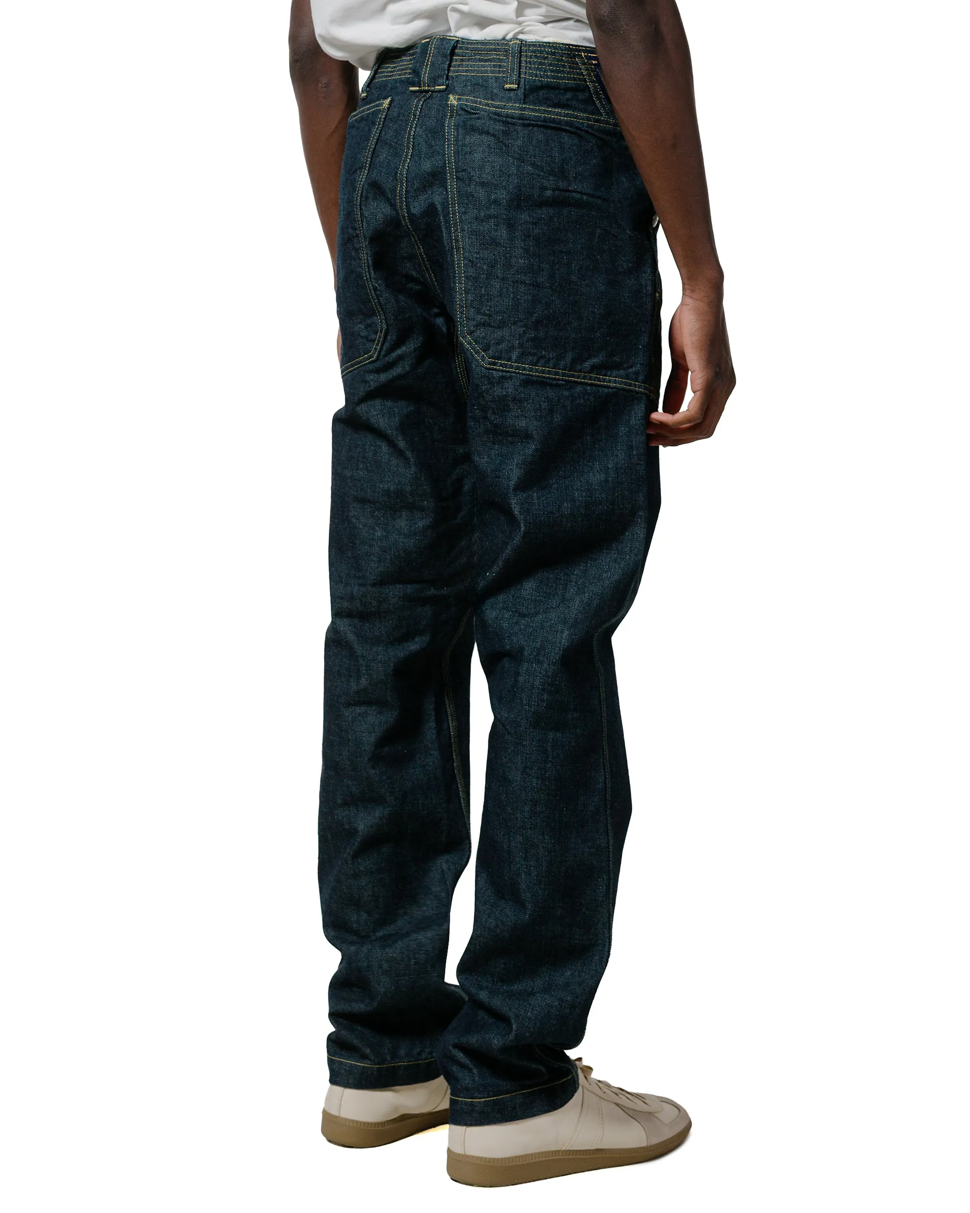 Sassafras Fall Leaf Sprayer Pants 13.5Oz Denim Indigo Fur Vest