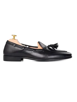 Define Your Own Way Walk Tall Noel Belgian Loafer Tassel - Solid Black