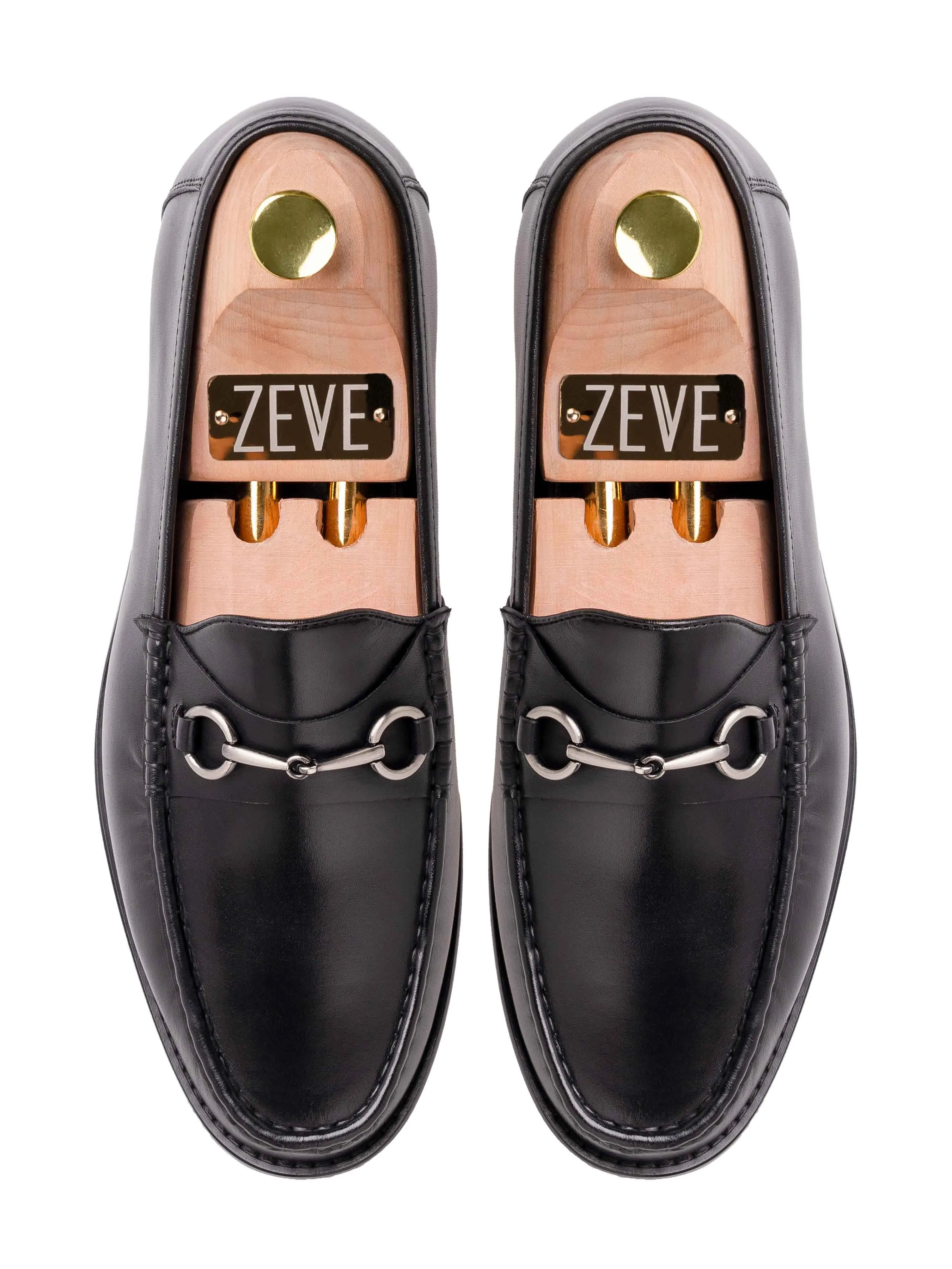 Mario HorsebitMoccasinLoafer - Black Leather (Silver Buckle) Power Every Step Walk Tall
