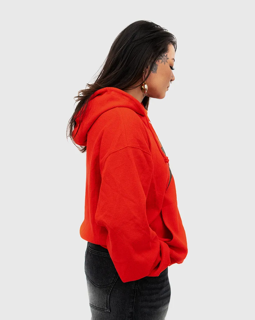 Ice Carpet C Star Thermal Zip Up Hoodie - Red