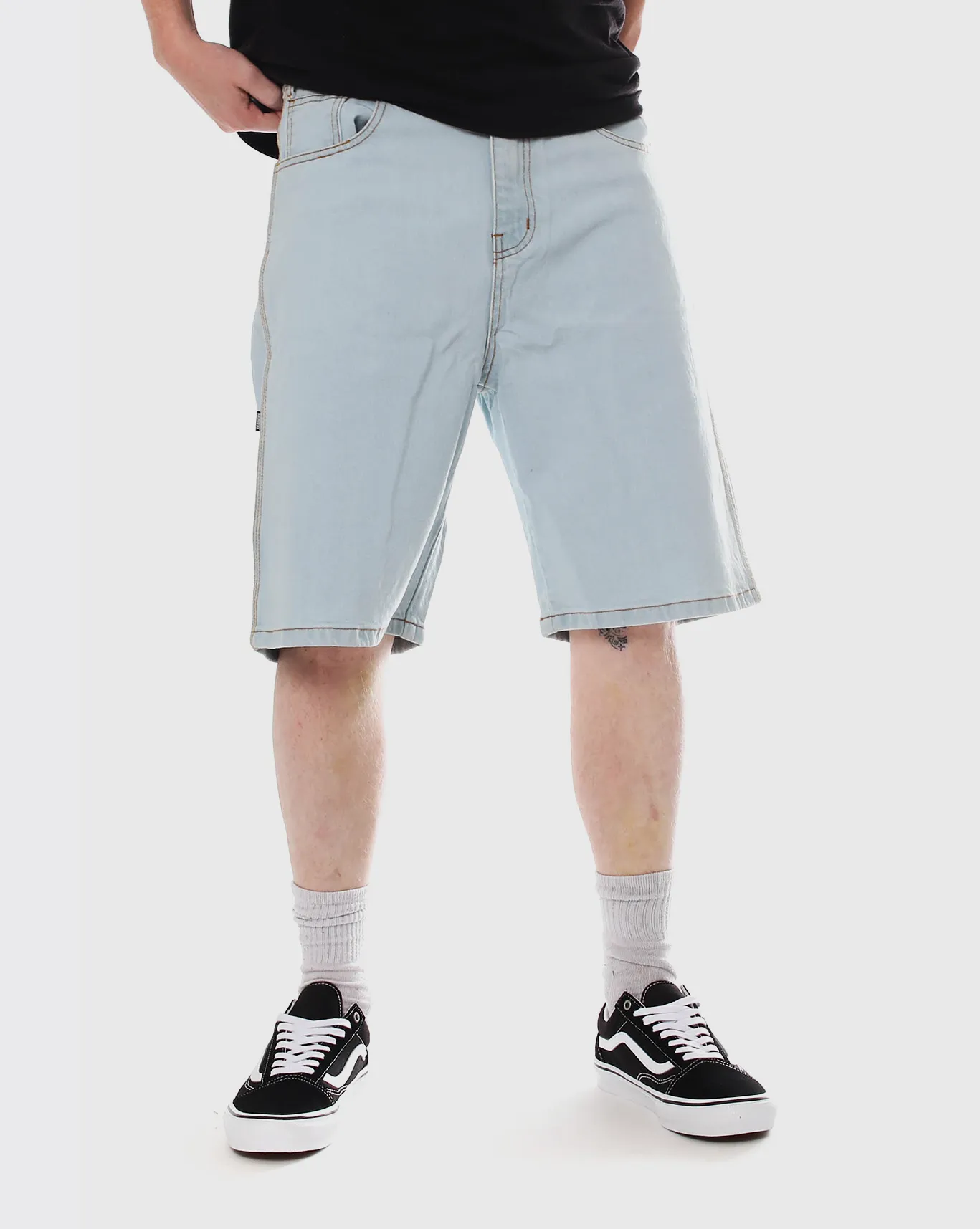 Trainers Baggy Denim Short - Light Blue Relaxed Fit Index