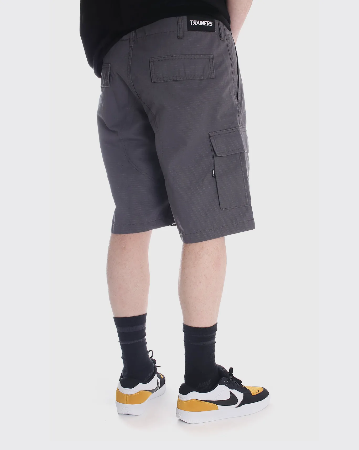 Trainers Ripstop Cargo Short - Grey Distressed Effect