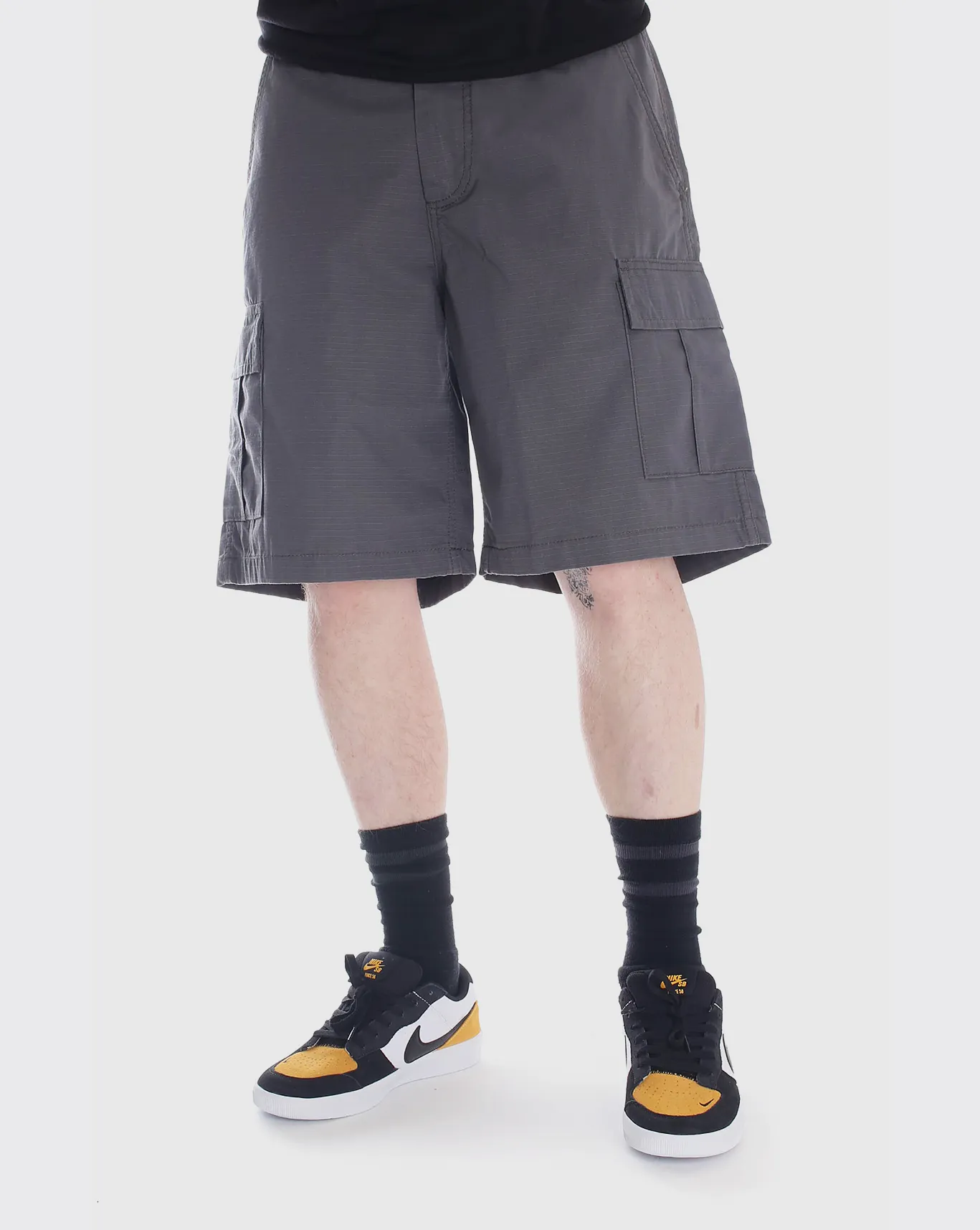 Trainers Ripstop Cargo Short - Grey Comfortable Elastic Elastic Elastic Cuff Soft Shoulder