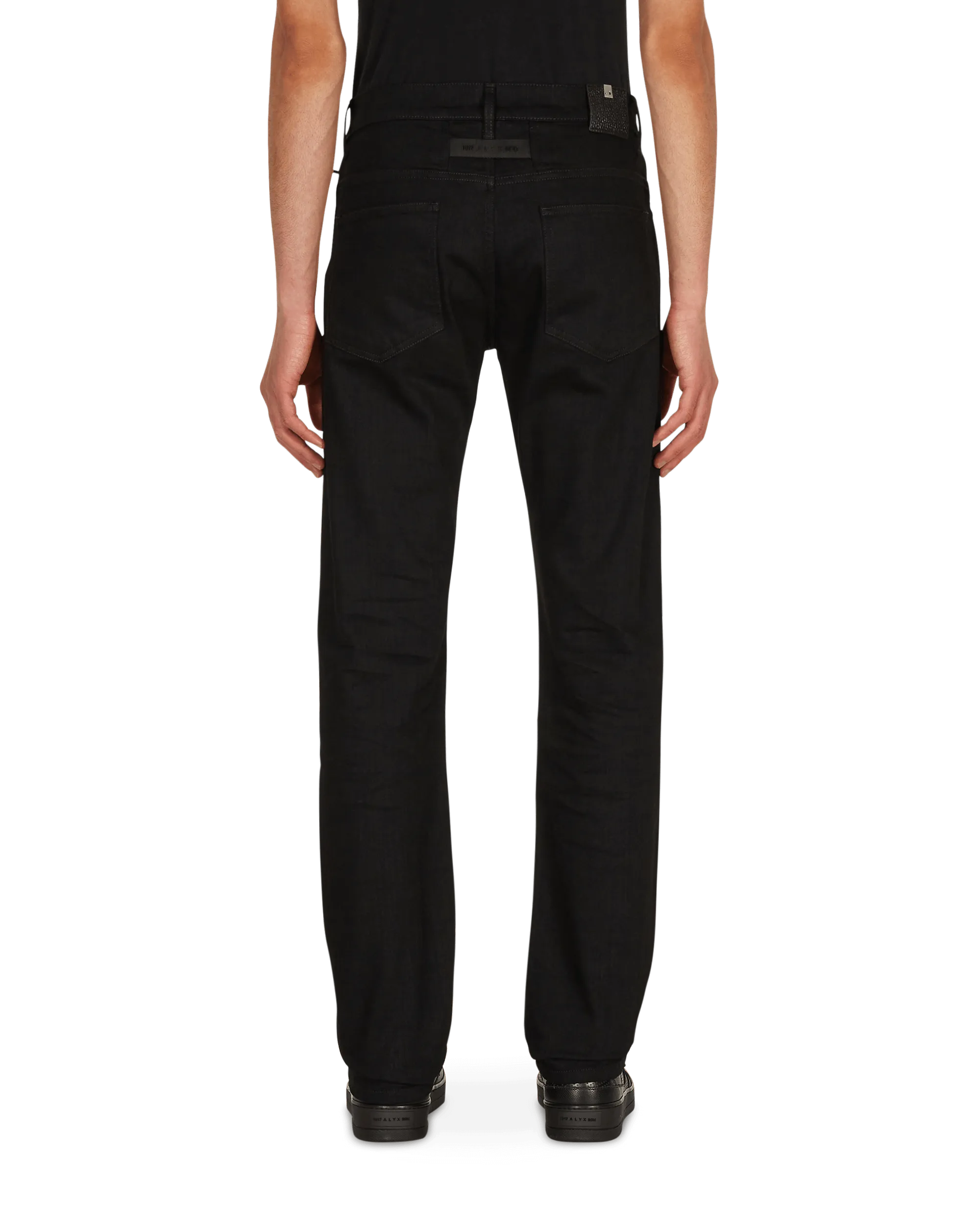 Tag Printing Anti-Electromagnetic Wave True Black 6 Pocket Jeans With Ring Black