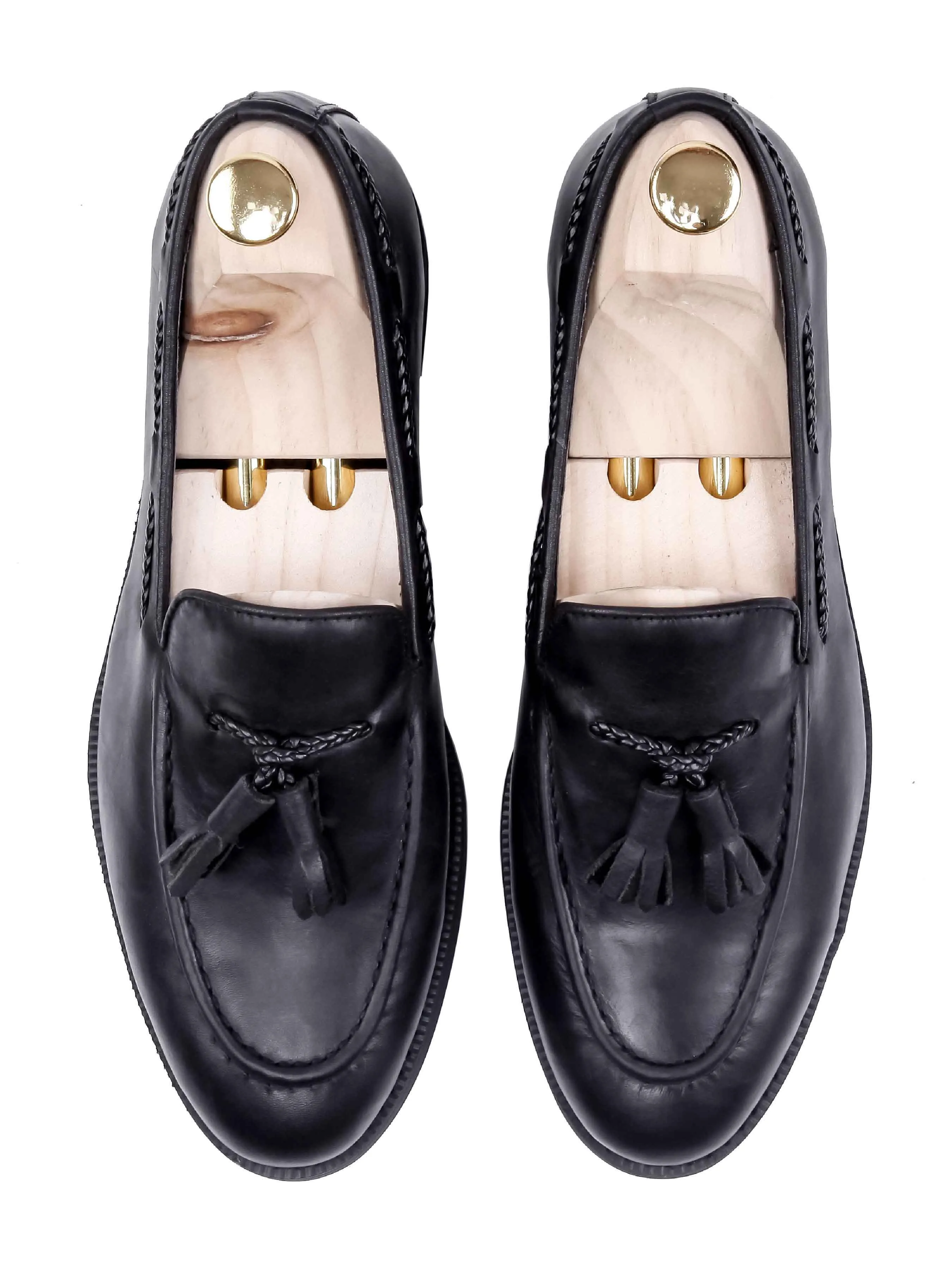Tassel Loafer - Black Leather (Crepe Sole) Built to Move You
