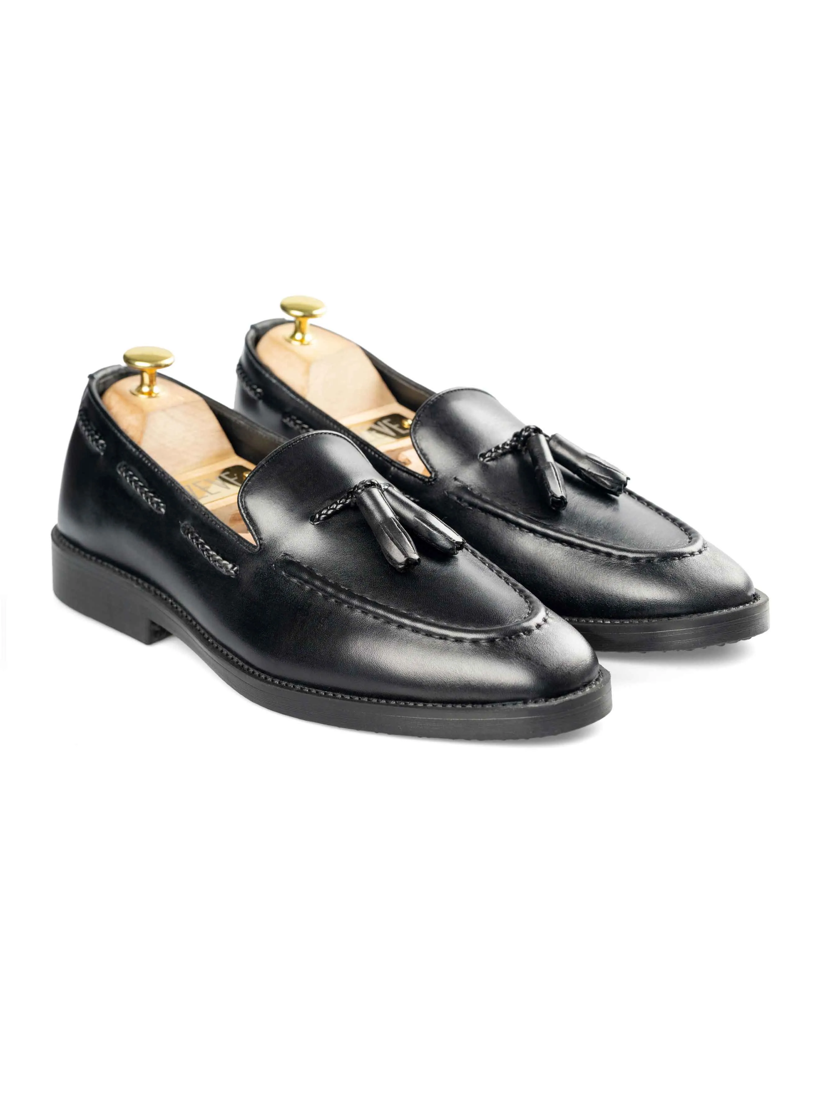Flash Sale Empower Your Journey Tassel Loafer - Black Leather (Crepe Sole)