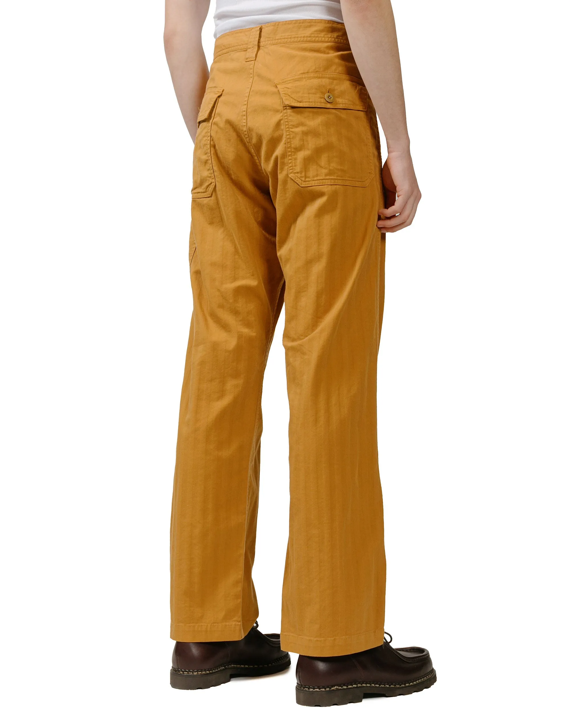 "Comfortable Thought Concept Ts(S) Fatigue Pants Garment Dye Cotton/Rayon Herringbone Stretch Cloth Ocher