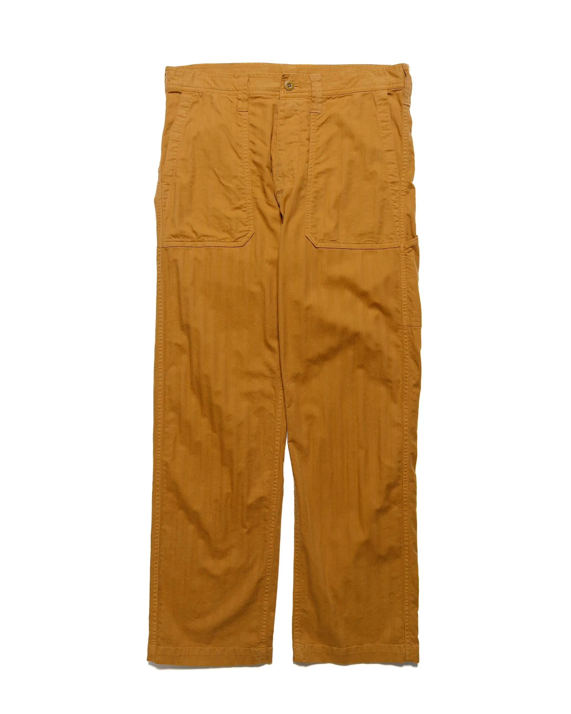 Ts(S) Fatigue Pants Garment Dye Cotton/Rayon Herringbone Stretch Cloth Ocher Cuffed Sleeves Asymmetric