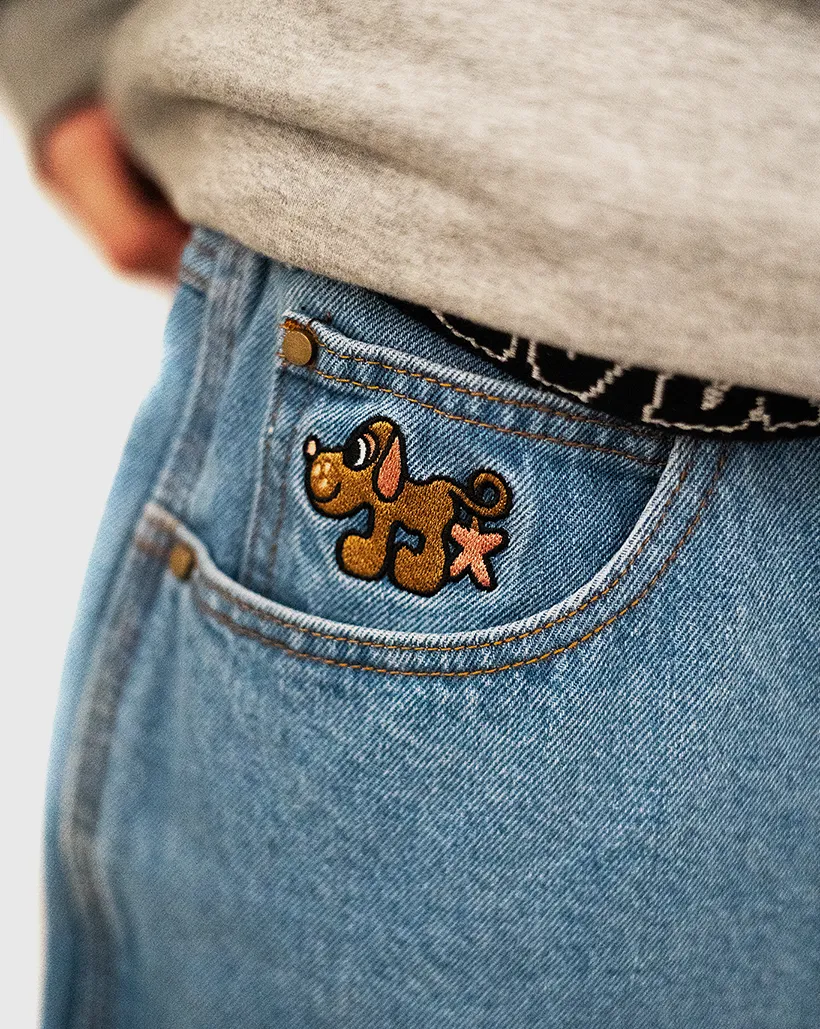 Butter Goods Pooch Relaxed Denim Jeans - Washed Indigo Drill Anti - Fade