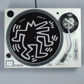Turntable Lab: Keith Haring Dancin' Reversible Record Mat - Black / Grey
