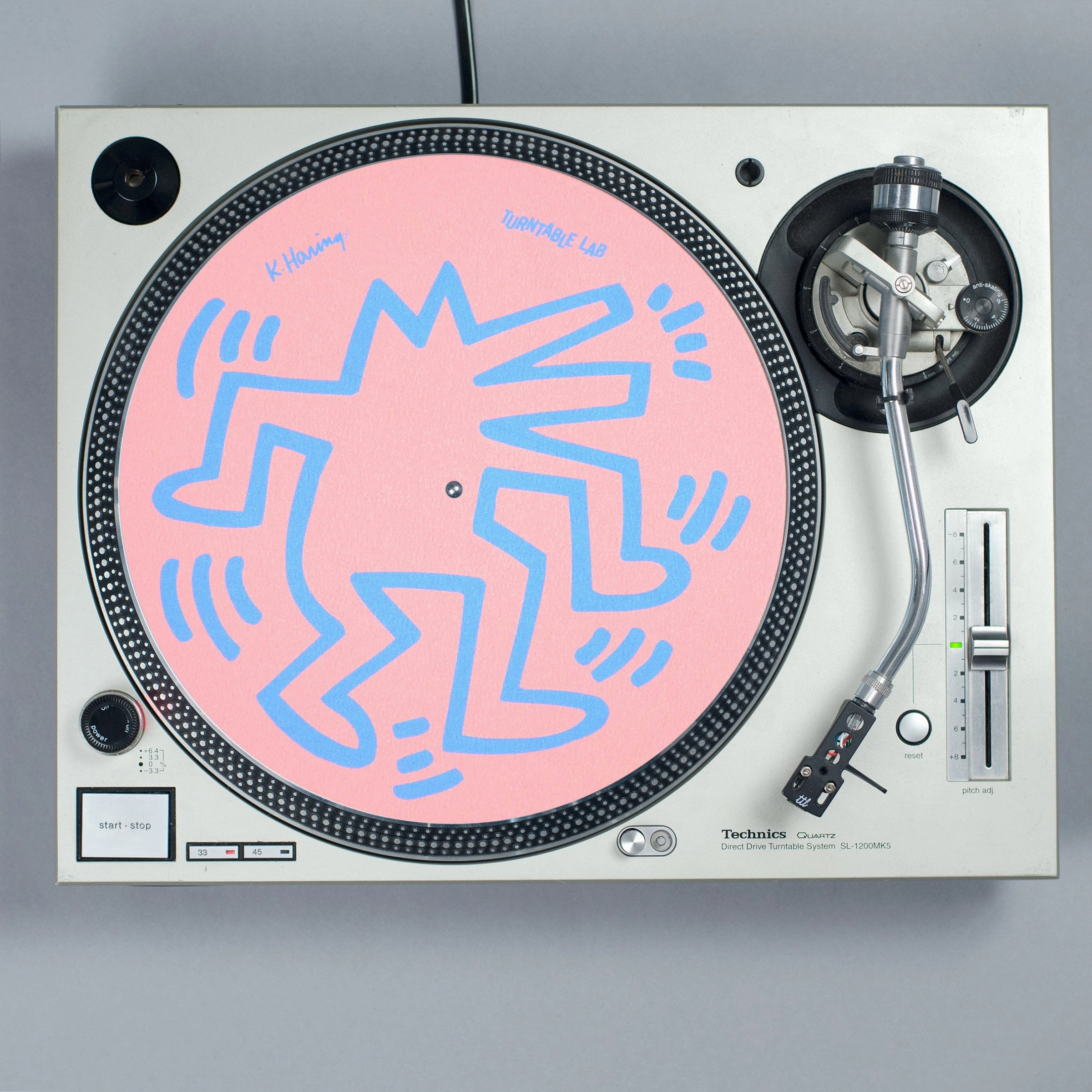 Turntable Lab: Keith Haring Dancin' Reversible Record Mat - Teal / Pink