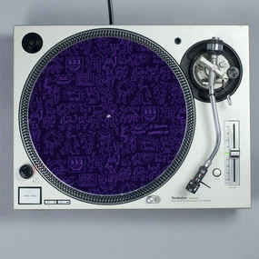 Turntable Lab: Keith Haring Pattern Record Mat - Purple hi-fi DAC amp combo,hi-fi speaker impedance matcher,hi-fi RCA switch