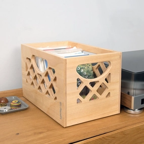 Turntable Lab: Wooden Browser Record Storage Crate for 7" / LPs