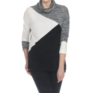 Pull col roulé en gris