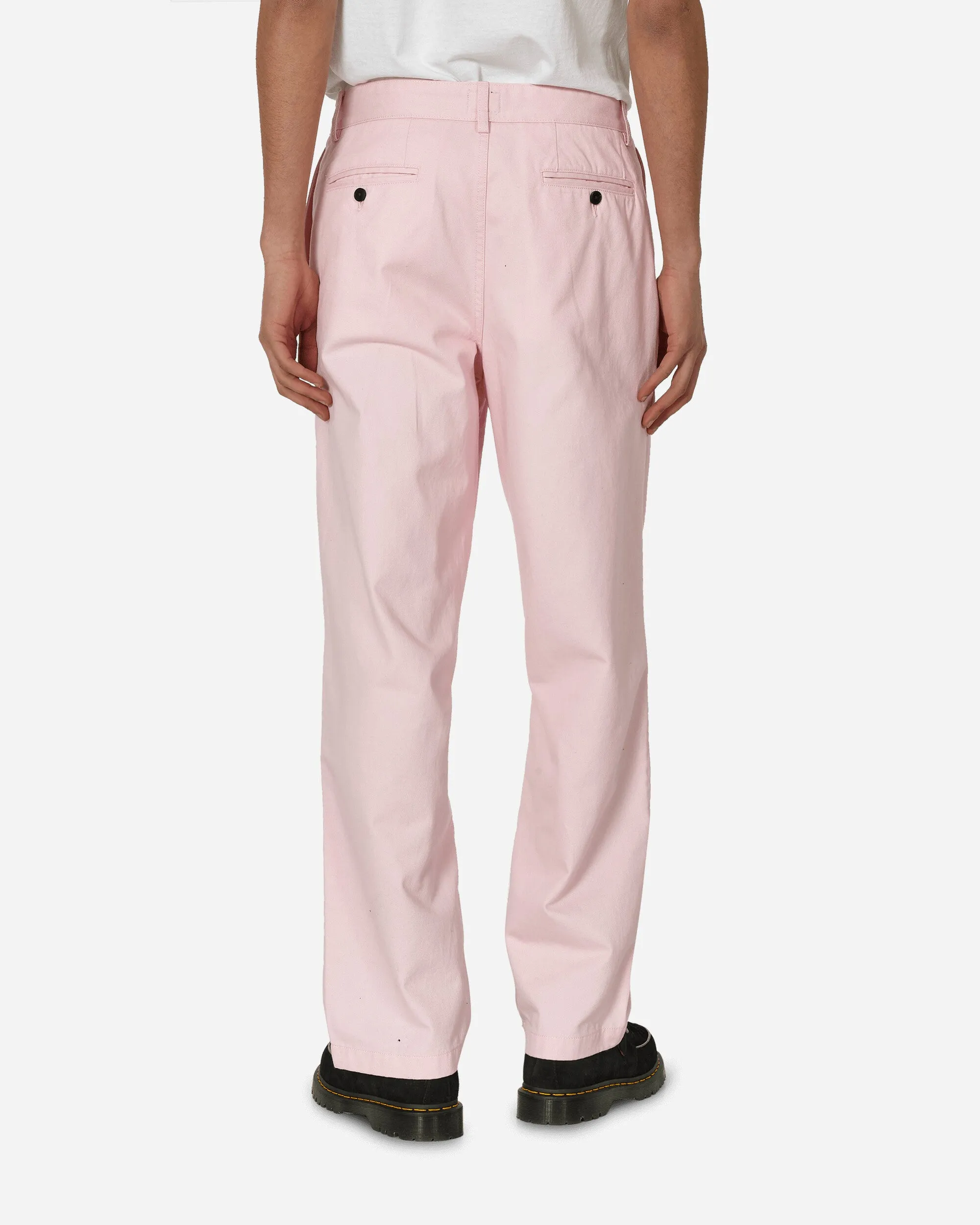 Twill Double-Pleat Pants Pink Comfort And Knit Fabric Comfortable Padding Socks
