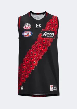 Under Armour Women'S Essendon Fc 2023 Anzac Replica Sleeveless Guernsey Comfortable Bamboo