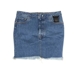 Unravel Project Jupe Denim en Tulle Lavé - Bleu