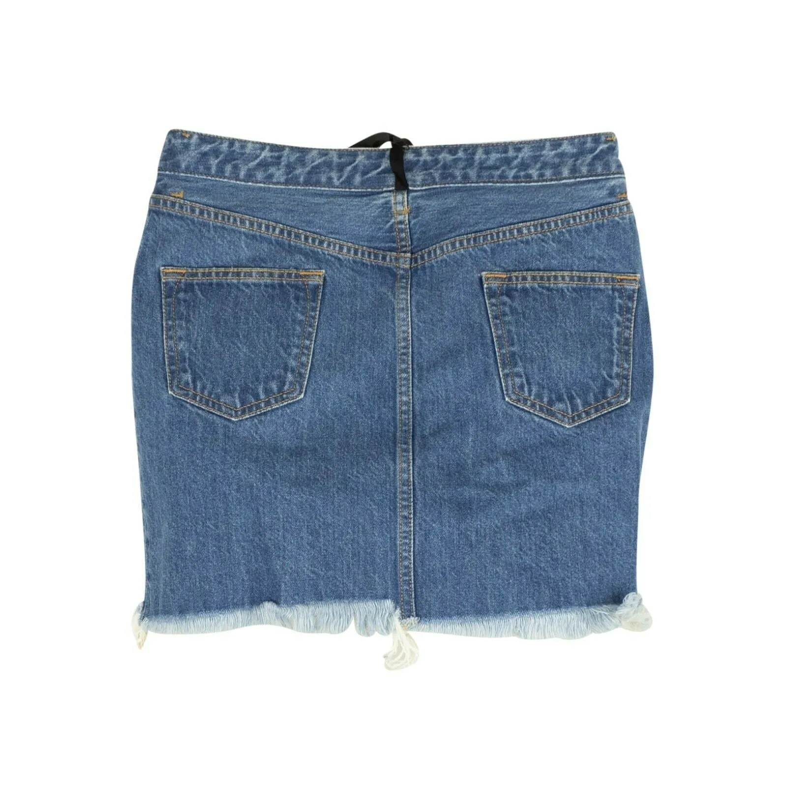 Unravel Project Jupe Denim en Tulle Lavé - Bleu