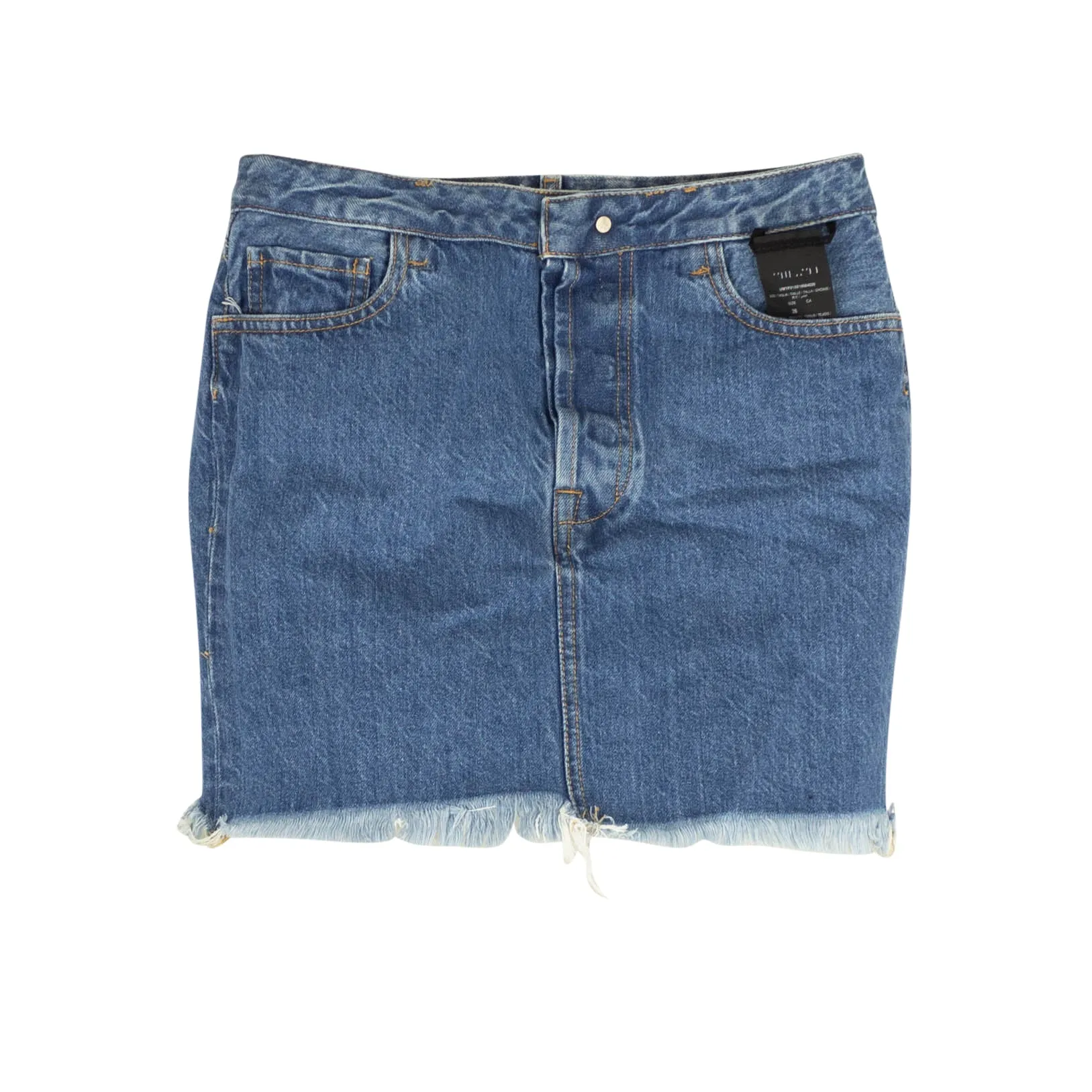 Unravel Project Jupe Denim en Tulle Lavé - Bleu