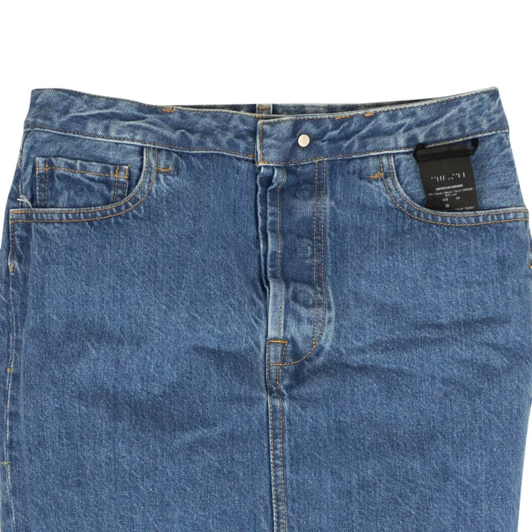 Unravel Project Jupe Denim en Tulle Lavé - Bleu