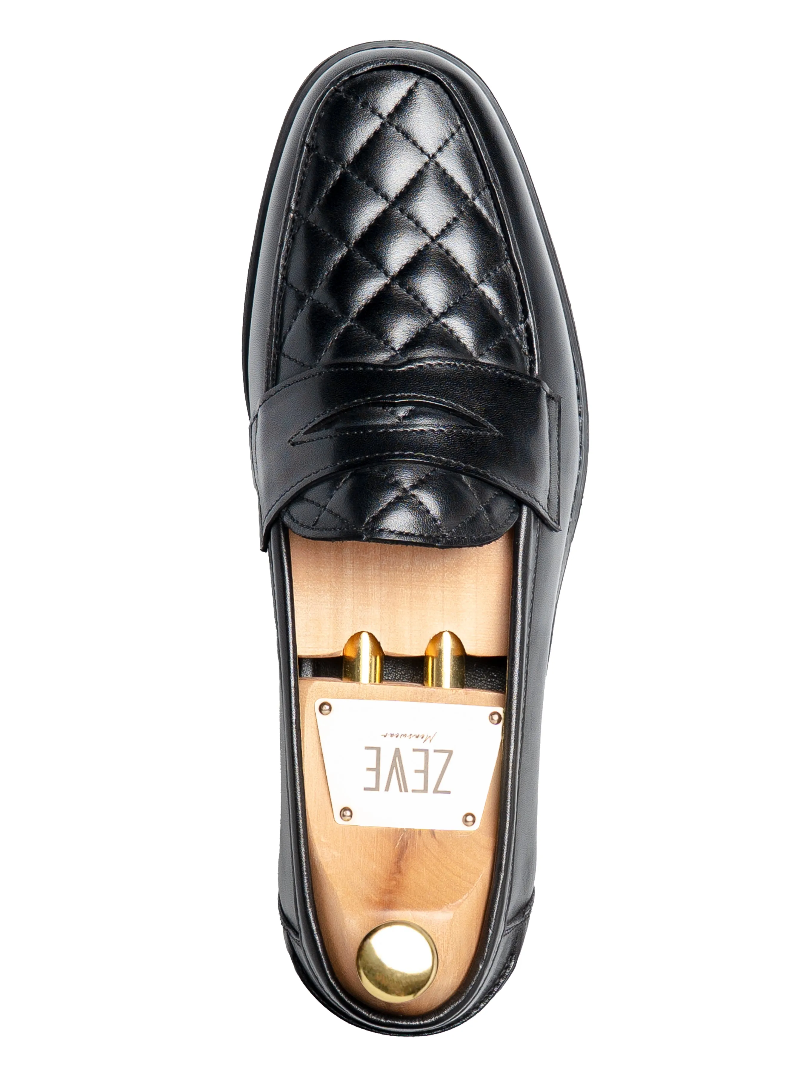 Redefine Classic Vadillo Penny Loafer - Solid Black Leather (Eva Combat)
