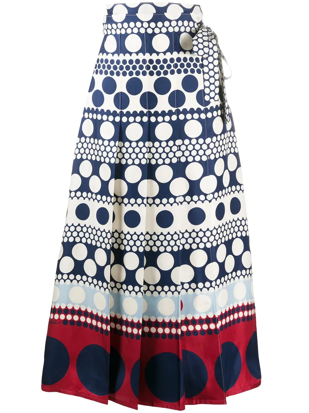 Jupe Valentino à rayures et pois