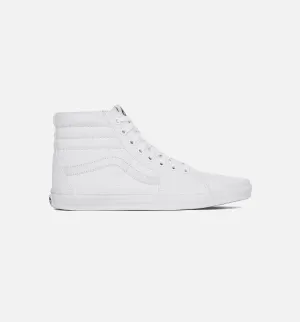 Vans Canvas Sk8 Hi Mens Skate Shoe - True White Contoured Insoles Slippers Abrasion Resistant Straps Material