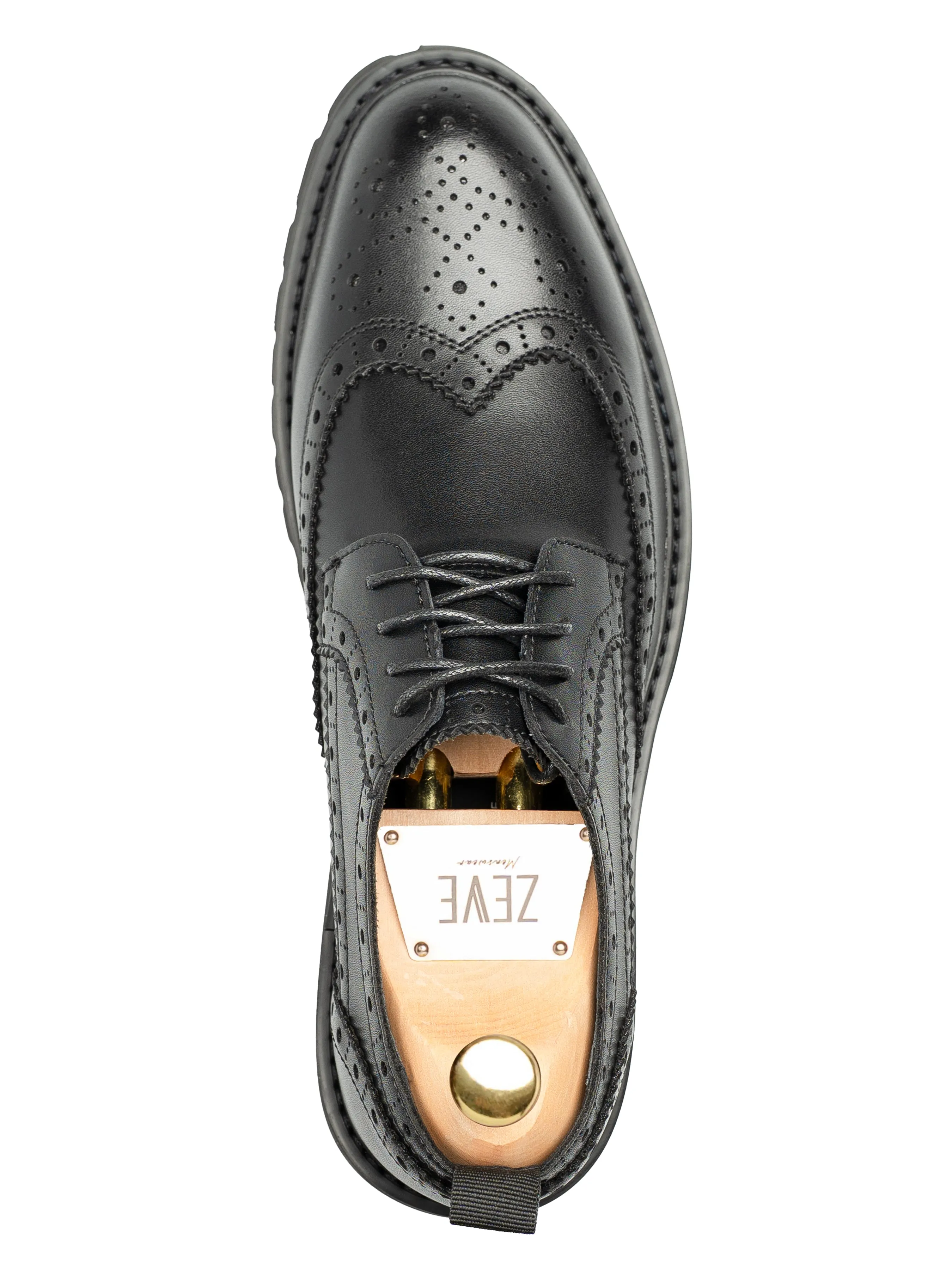 Memorial Day Sale Varden Brogue - Solid Black Leather (Brava Sole)
