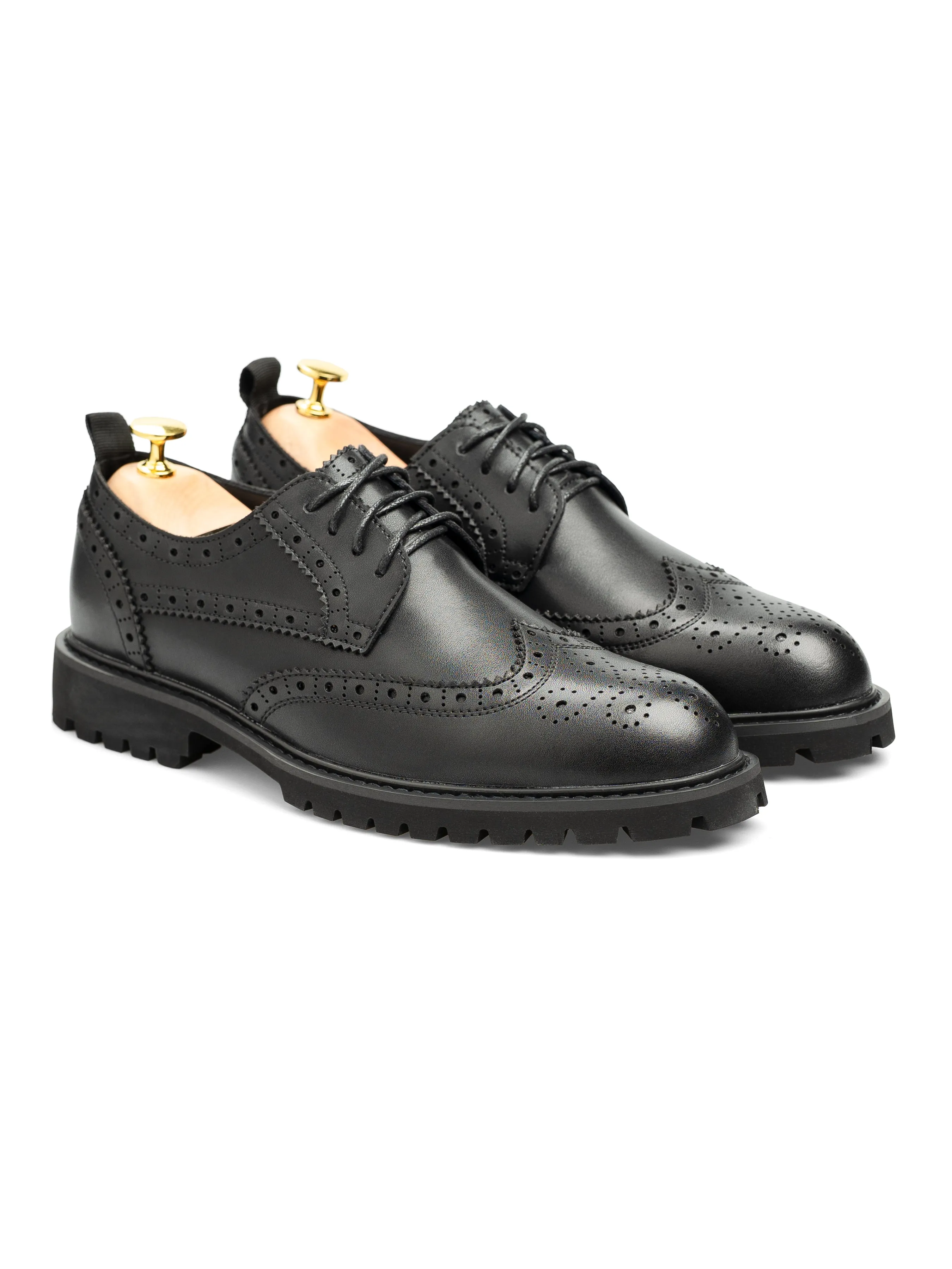 Made to Turn Heads Step into the Beat Varden Brogue - Solid Black Leather (Brava Sole)