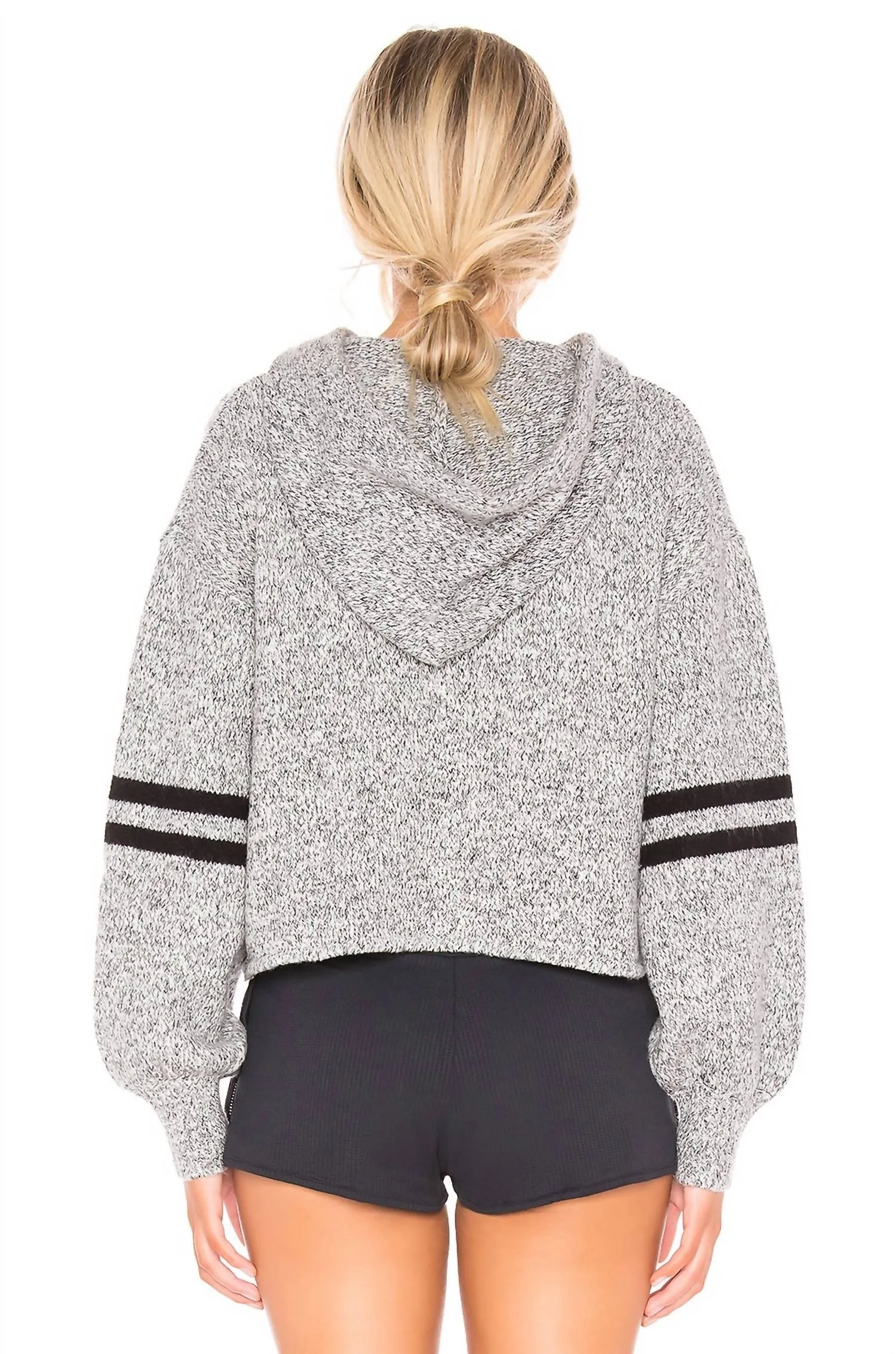 Pull universitaire en gris chiné