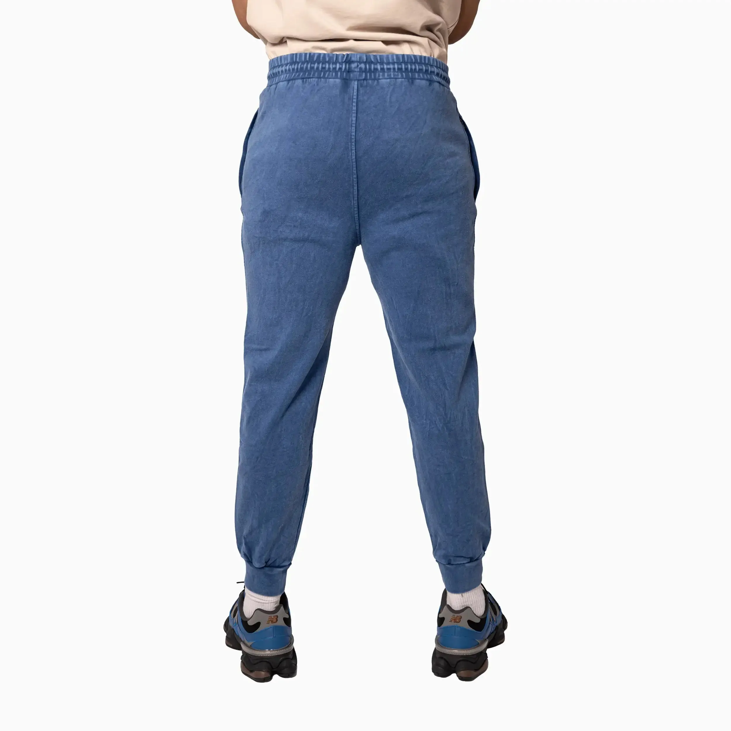 Warm - Keeping Polyester and Durable Men'S Sportswear Washed Blue Sweat Pant