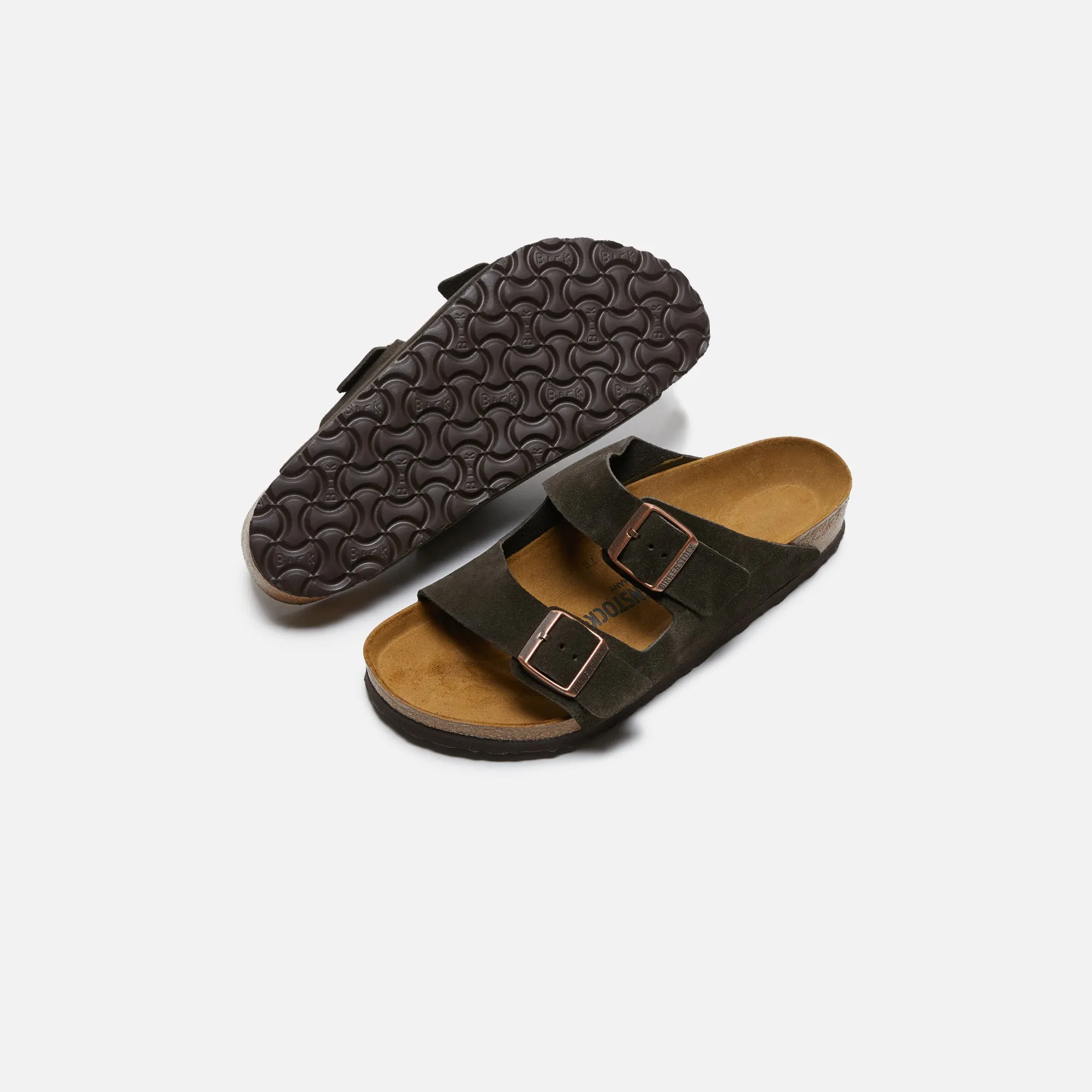 Birkenstock Arizona Suede - Mocha Nutritious Detail Air - Filled Slippers