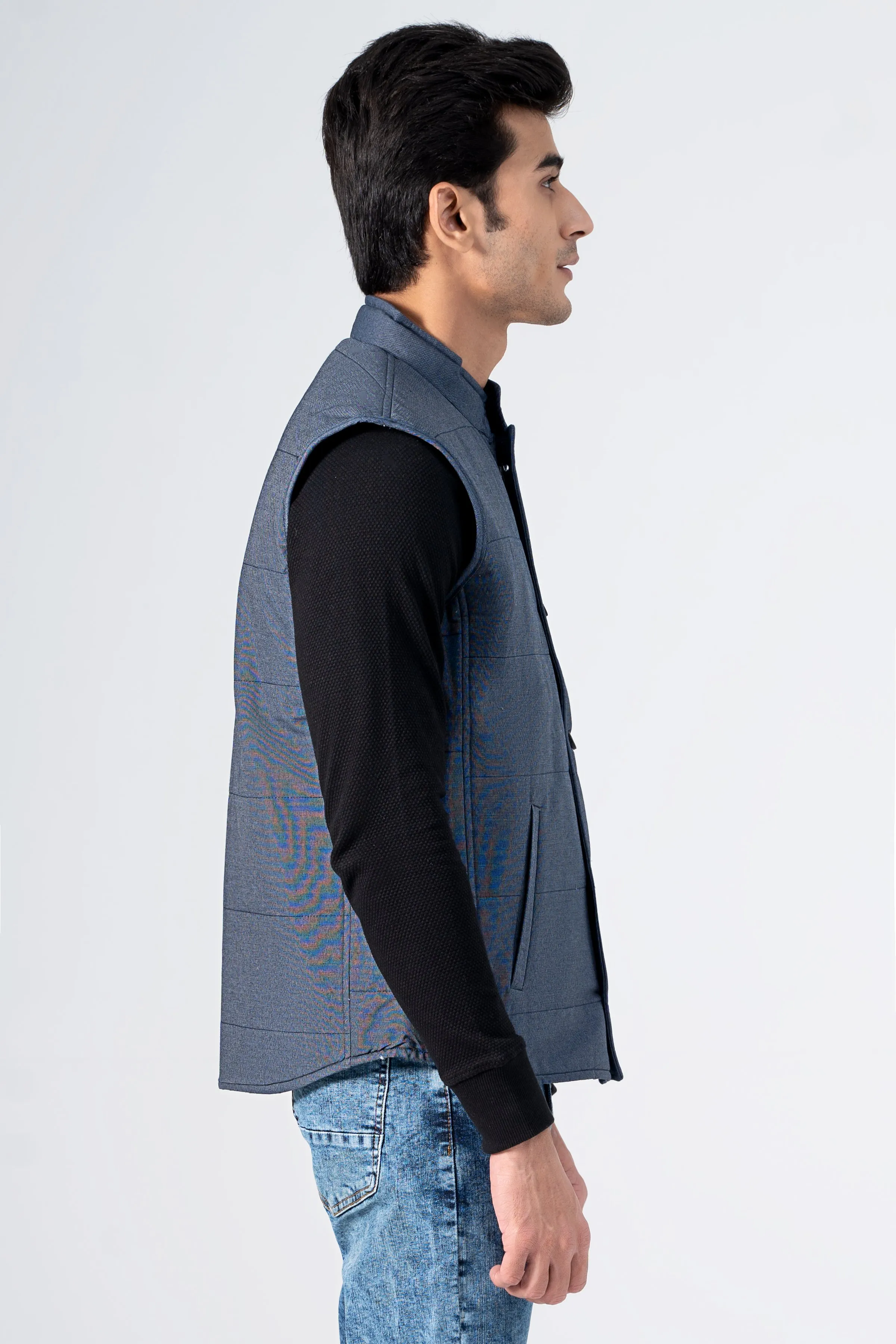 ResponsiveRebound Quilted Textured Jacket Navy