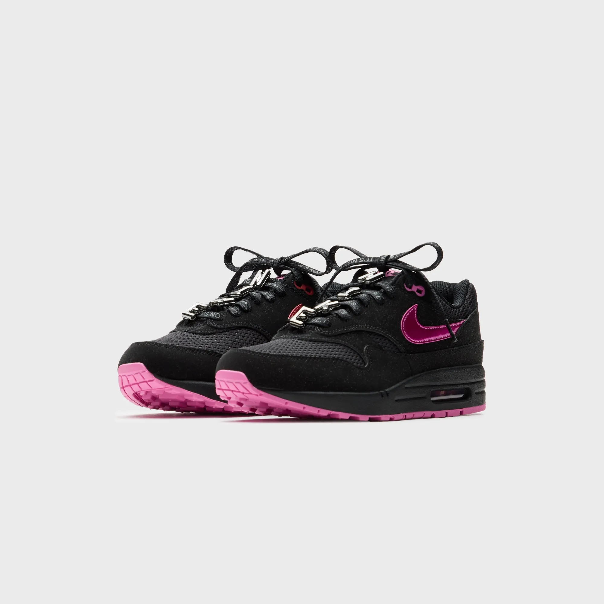 Nike Air Max 1  - Black / Playful Pink / University Red Conspicuous