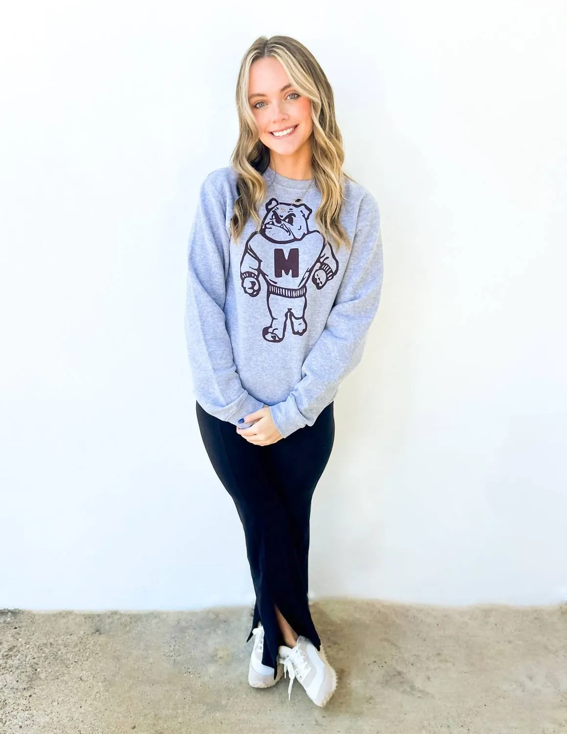 Sweat-shirt vintage M Bulldog en gris sportif