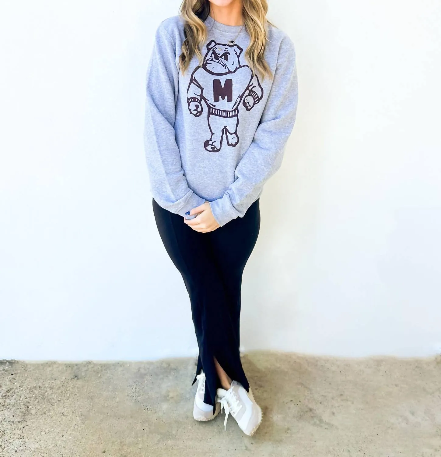 Sweat-shirt vintage M Bulldog en gris sportif
