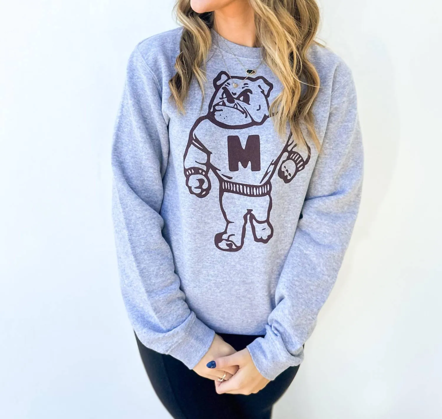 Sweat-shirt vintage M Bulldog en gris sportif