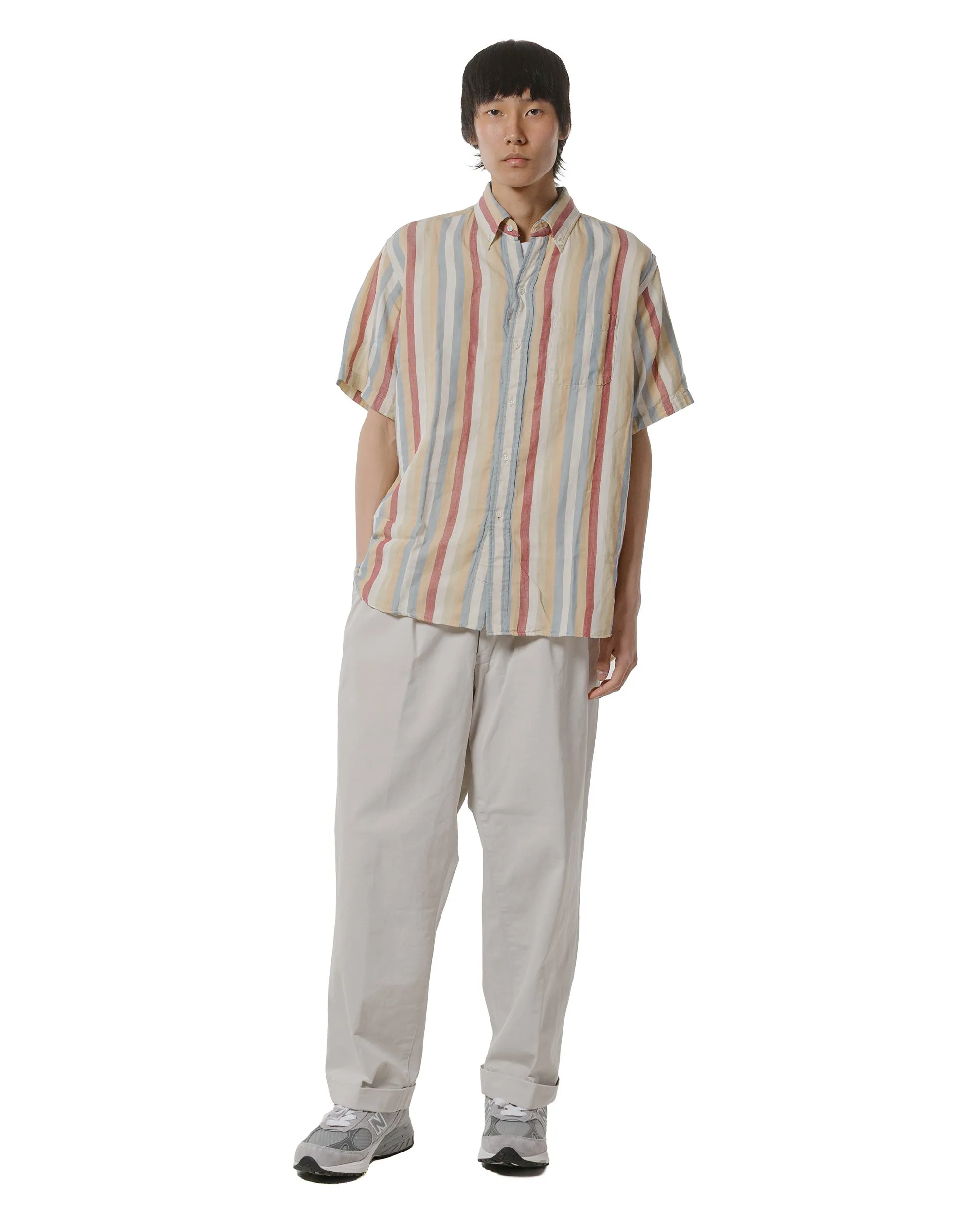 Warm Cotton Beams Plus 2Pleats Trousers Twill Bio Washed Cement