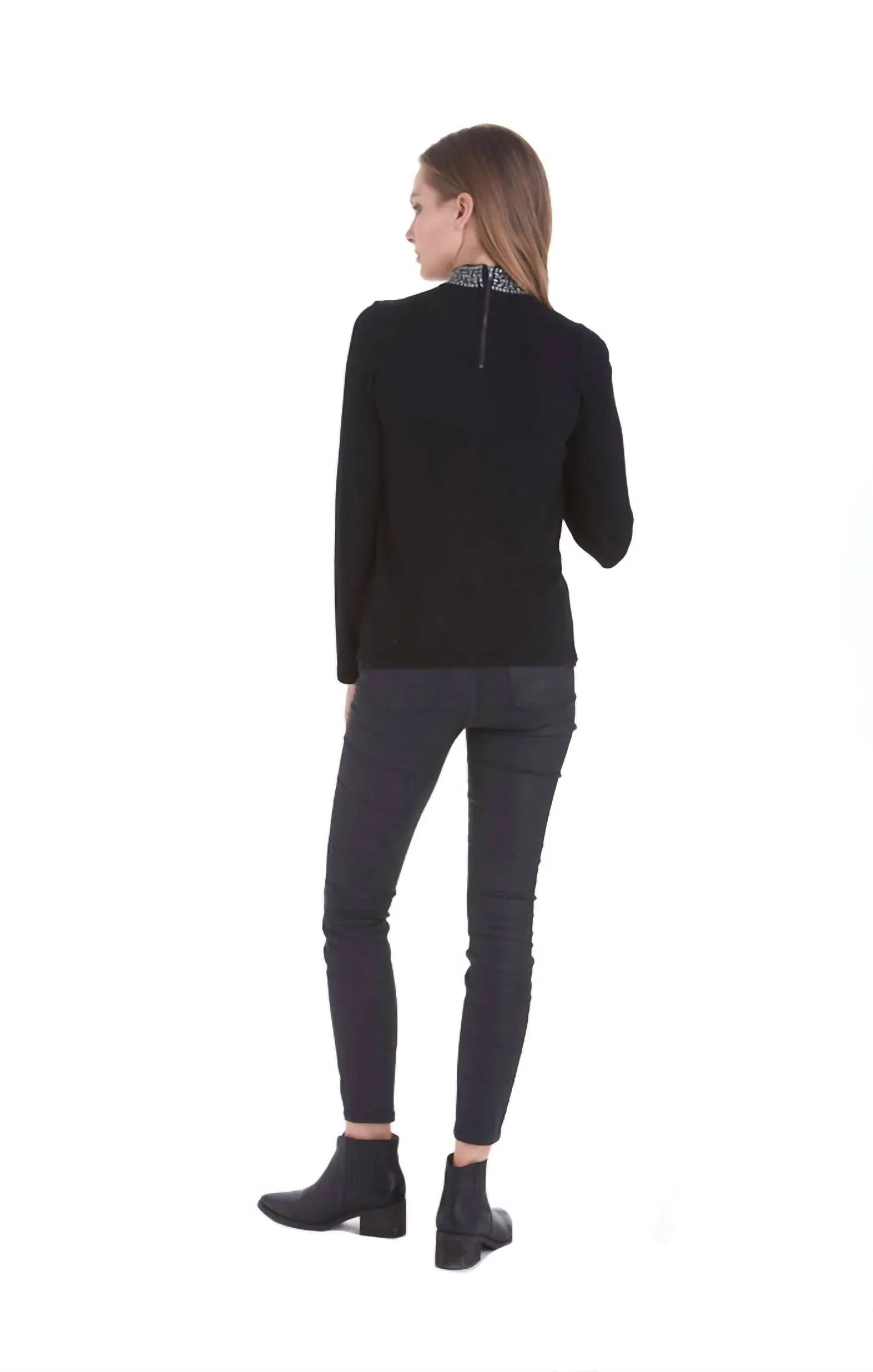 Pull col roulé Vivienne en noir