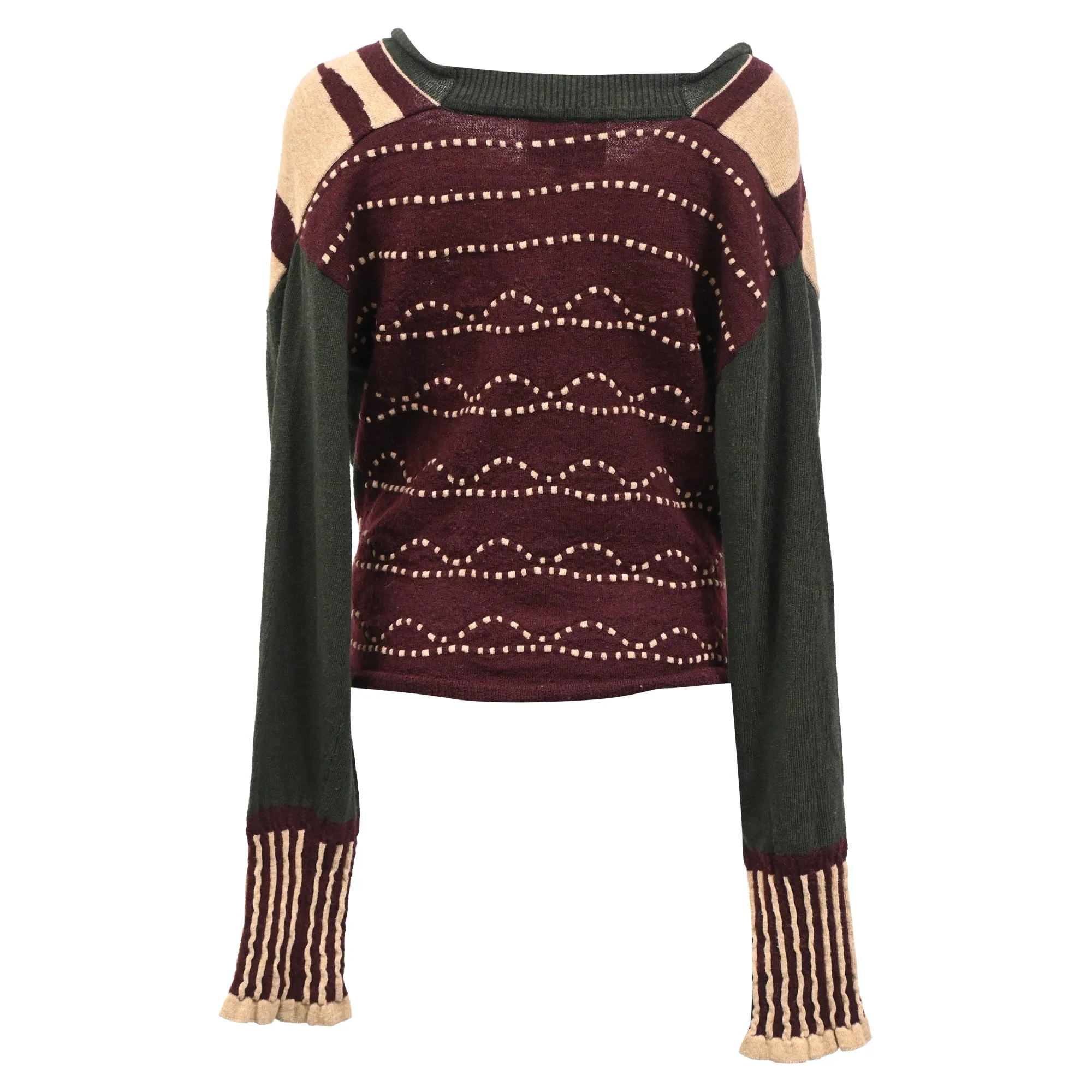 Vivienne Westwood Anglomania Cardigan Concordia Intarsia en laine vert armée