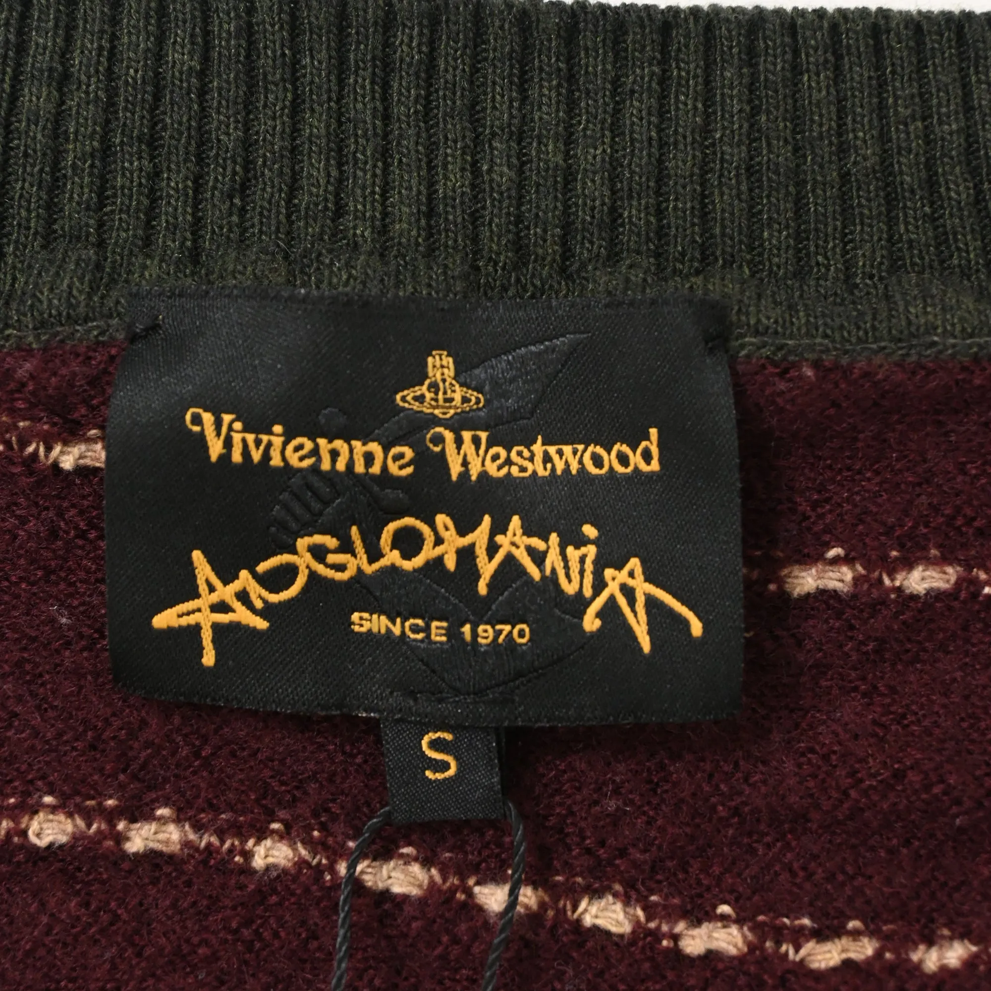 Vivienne Westwood Anglomania Cardigan Concordia Intarsia en laine vert armée