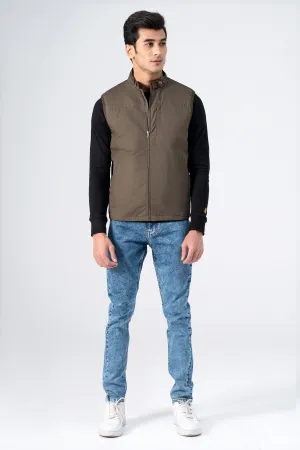 Comfort Padding Design Wadded Cotton Jacket Olive