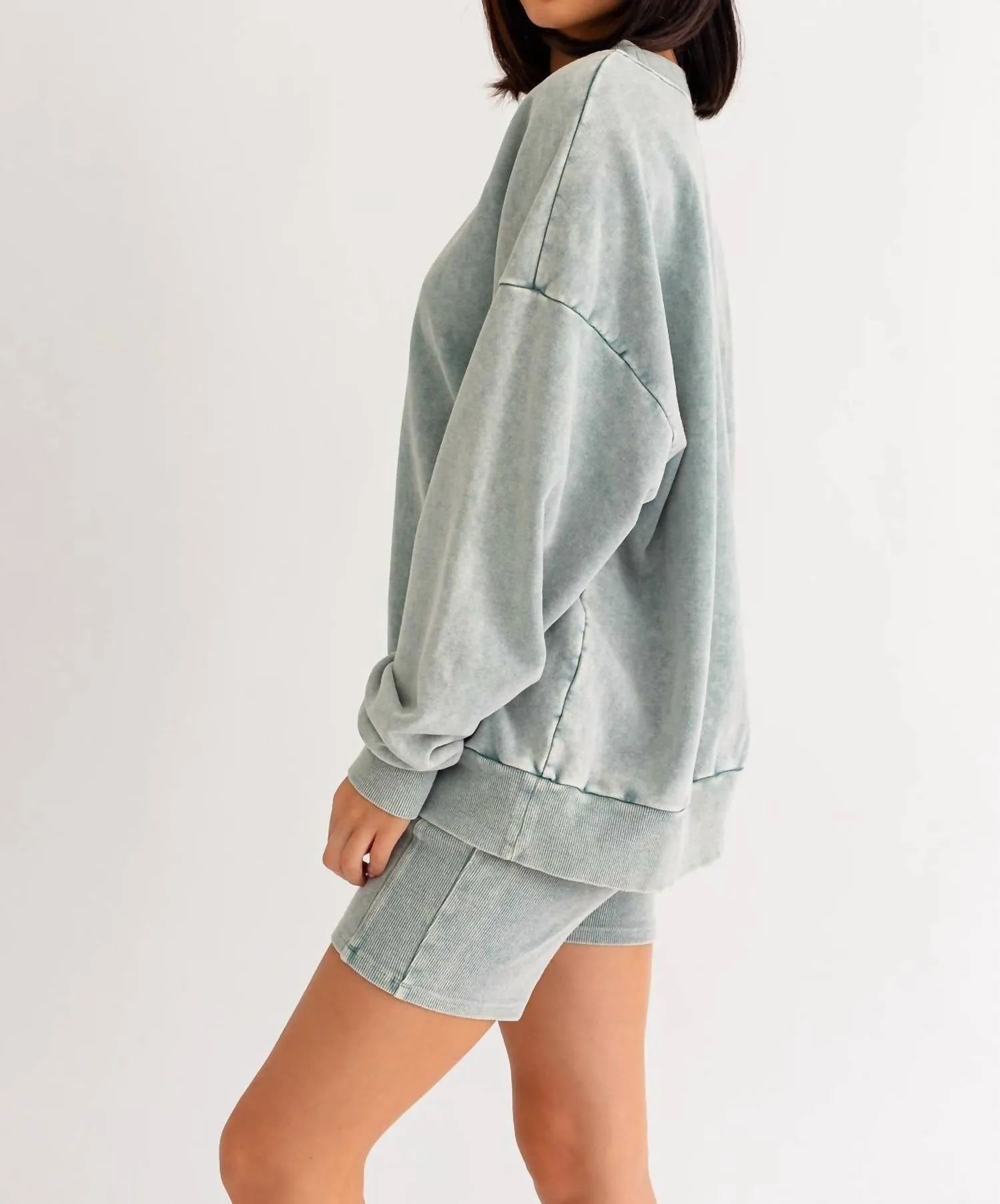 Pull-over ample lavé en sauge