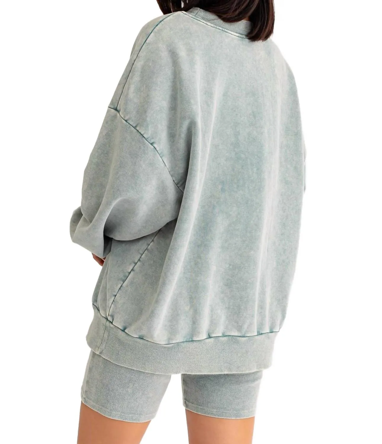 Pull-over ample lavé en sauge